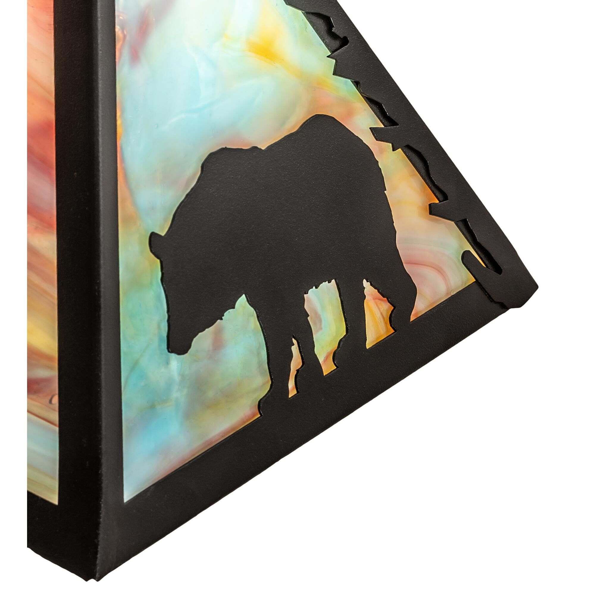 Shown with Amber /Acrylic;Black Metal Finish glass