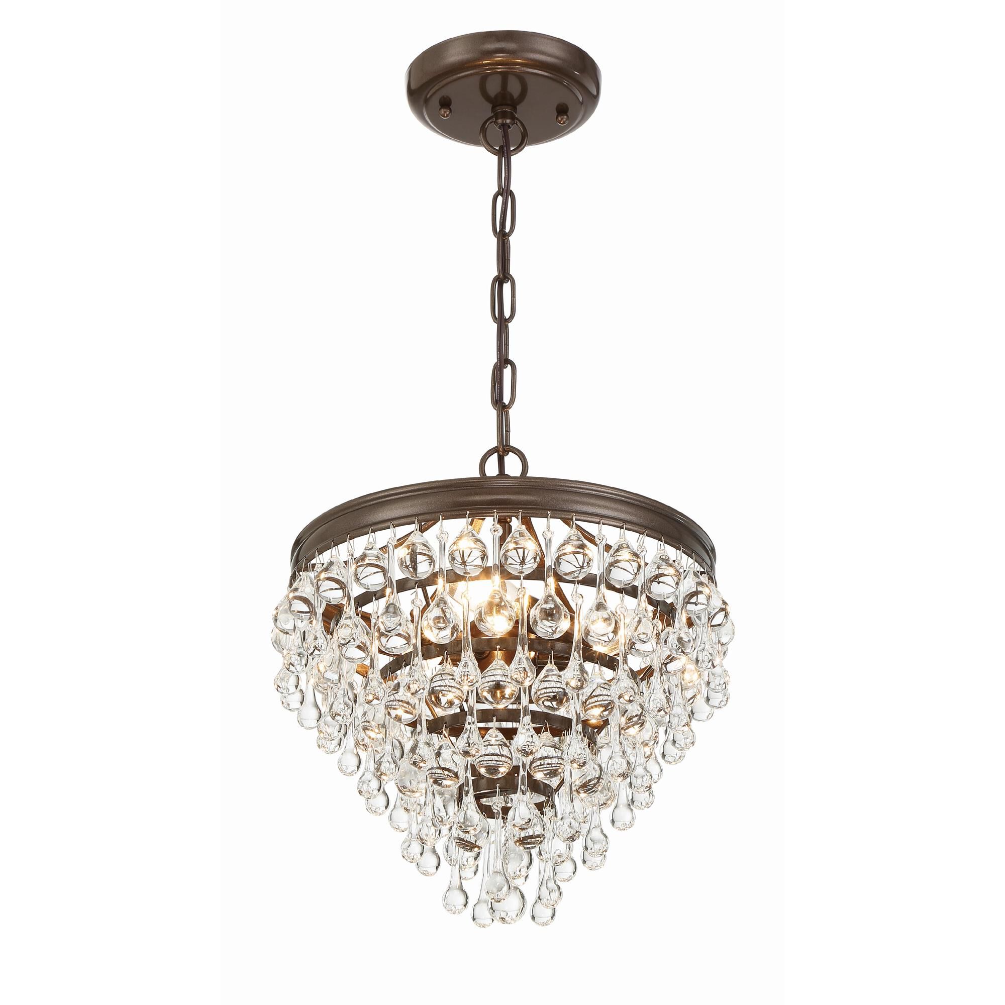 Shown in Vibrant Bronze finish and Clear Glass Drops crystal