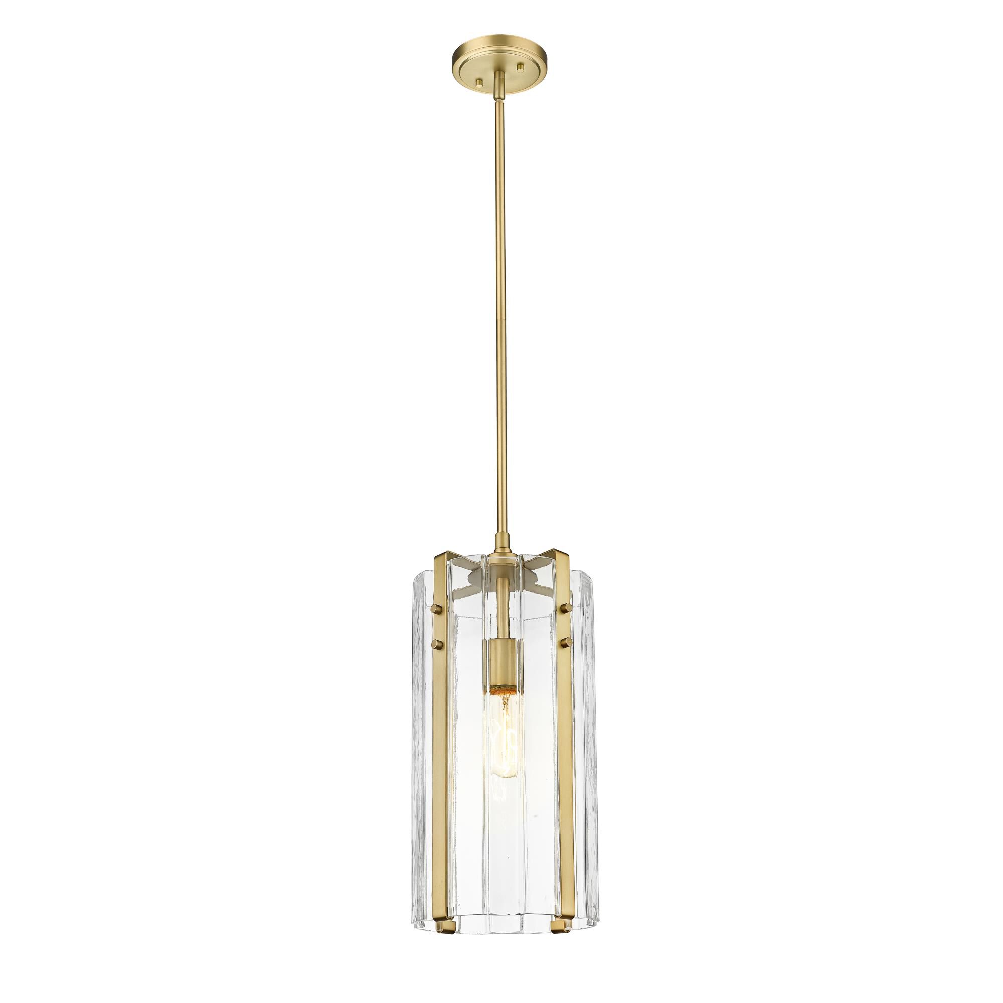 Shown in Rubbed Brass finish and Clear glass and Clear shade