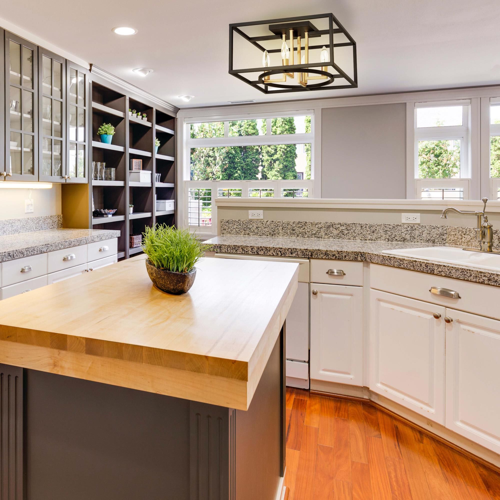 Eglo Mundazo 15 Inch 4 Light Semi Flush Mount by Eglo Lighting