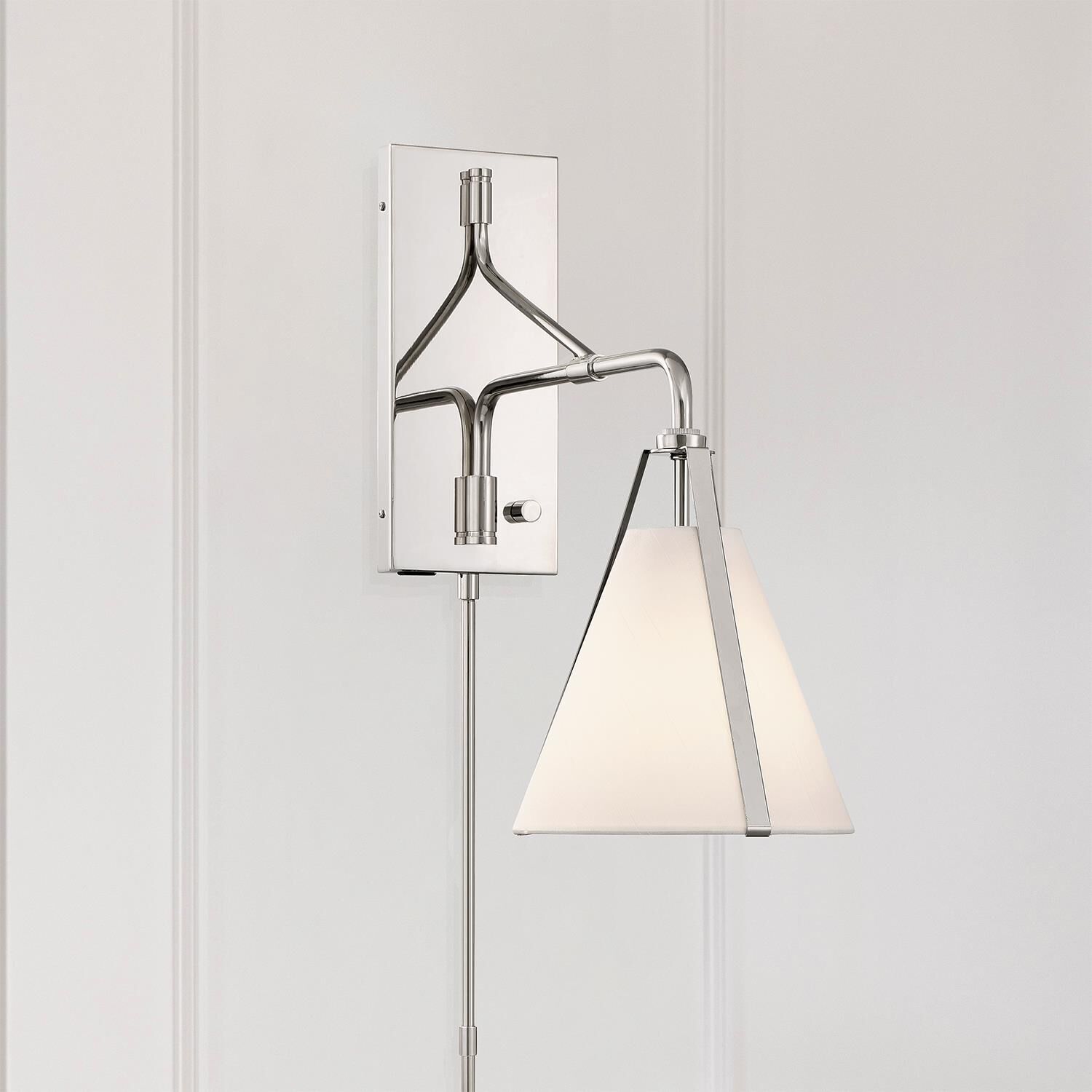 Shown in Polished Nickel finish and Silk shade