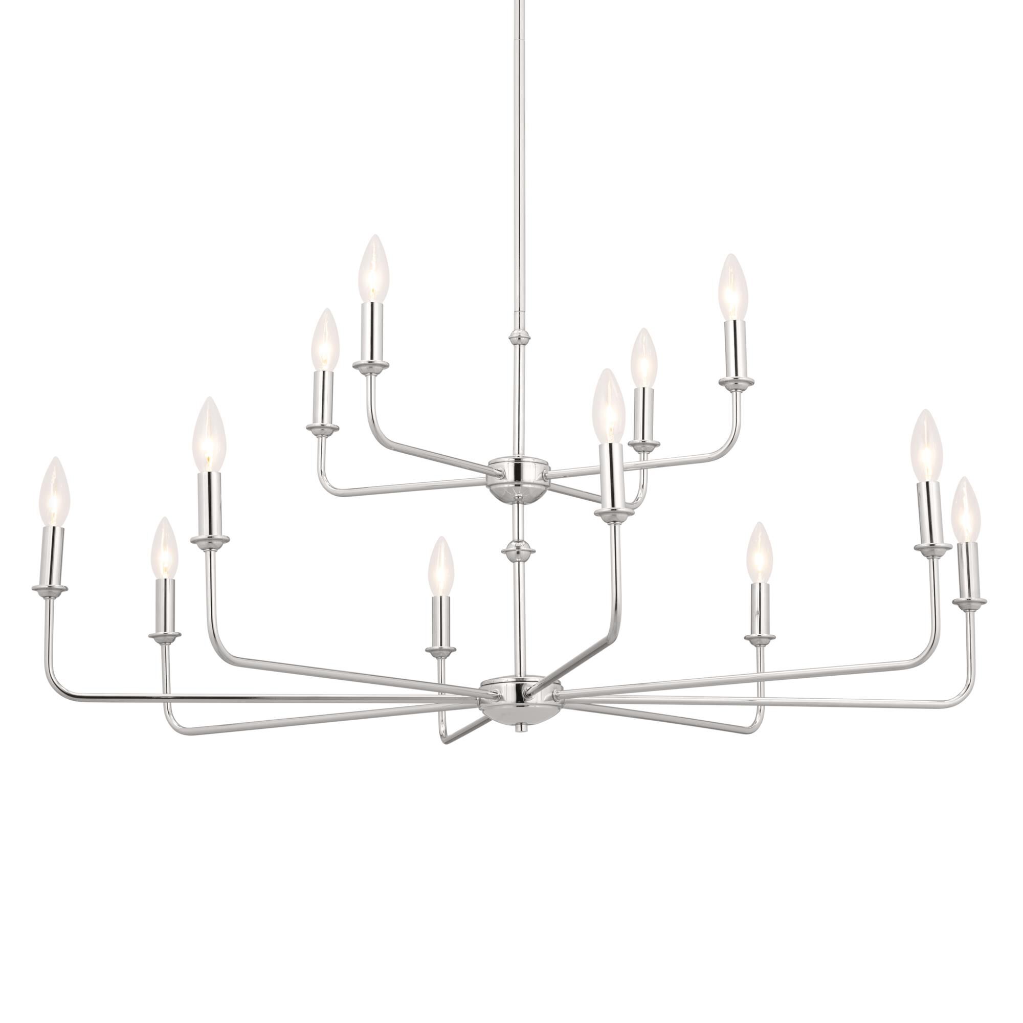 Shown in Polished Nickel finish and Fabric and Bell shade