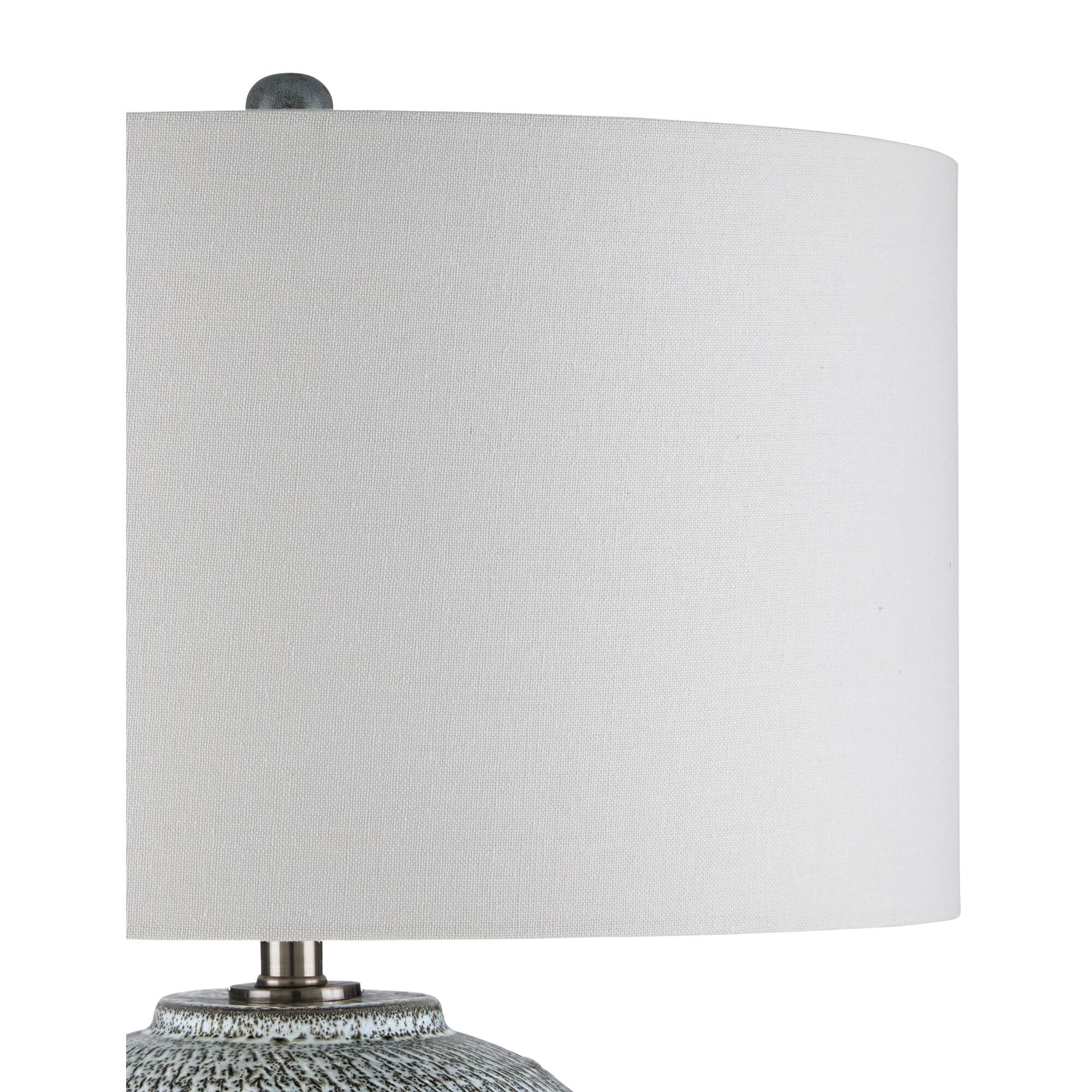 Shown in Reactive Black & White finish and Off-White Linen shade