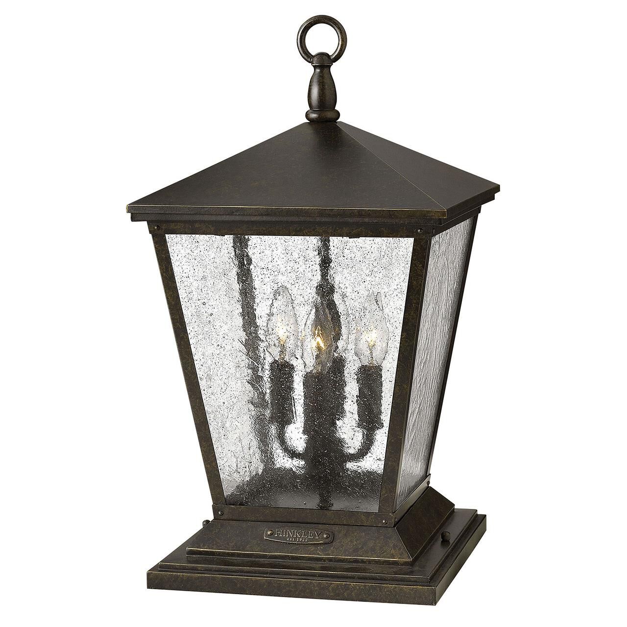 Shown in Regency Bronze finish and Clear Seedy glass
