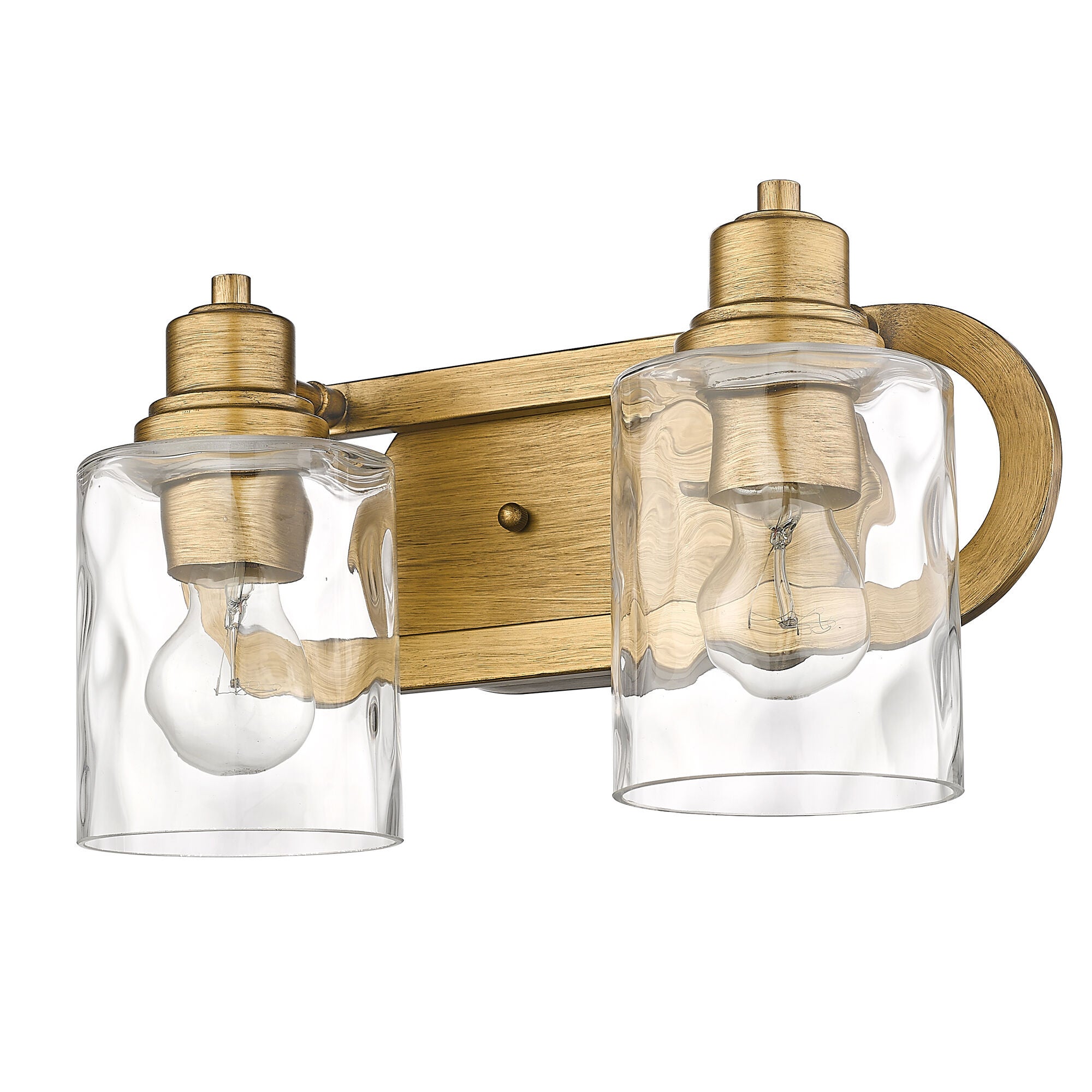 Shown in Antique Gold finish and Handblown Clear Optic glass