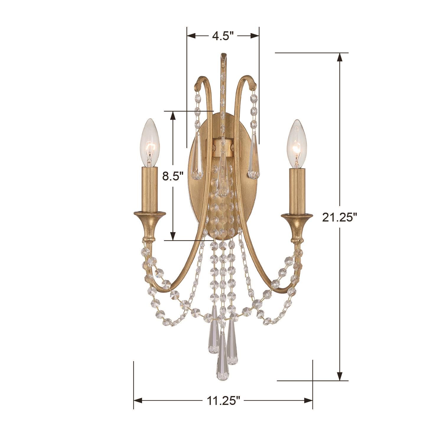 Arcadia 21 Inch Wall Sconce by Crystorama