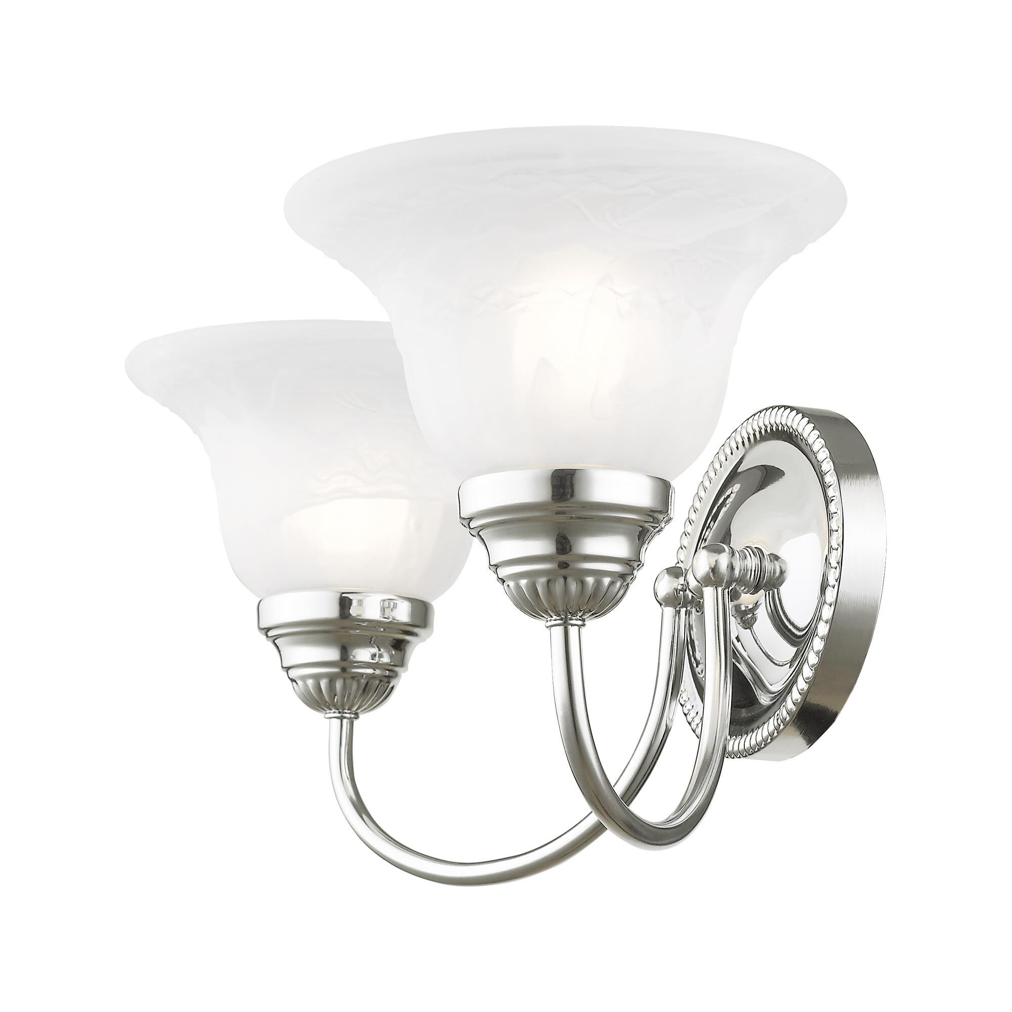 Shown in Chrome finish and White Alabaster glass