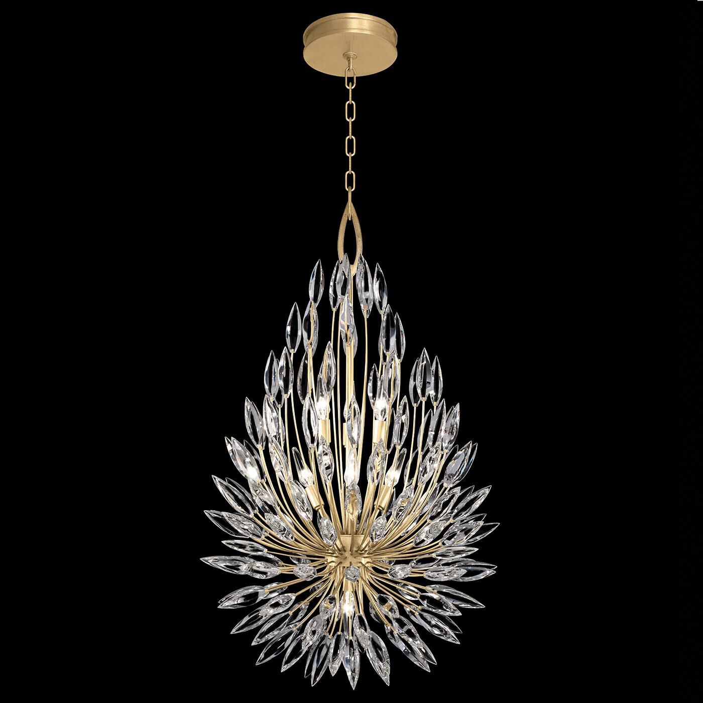 Shown in Gold finish and True crystal and False glass