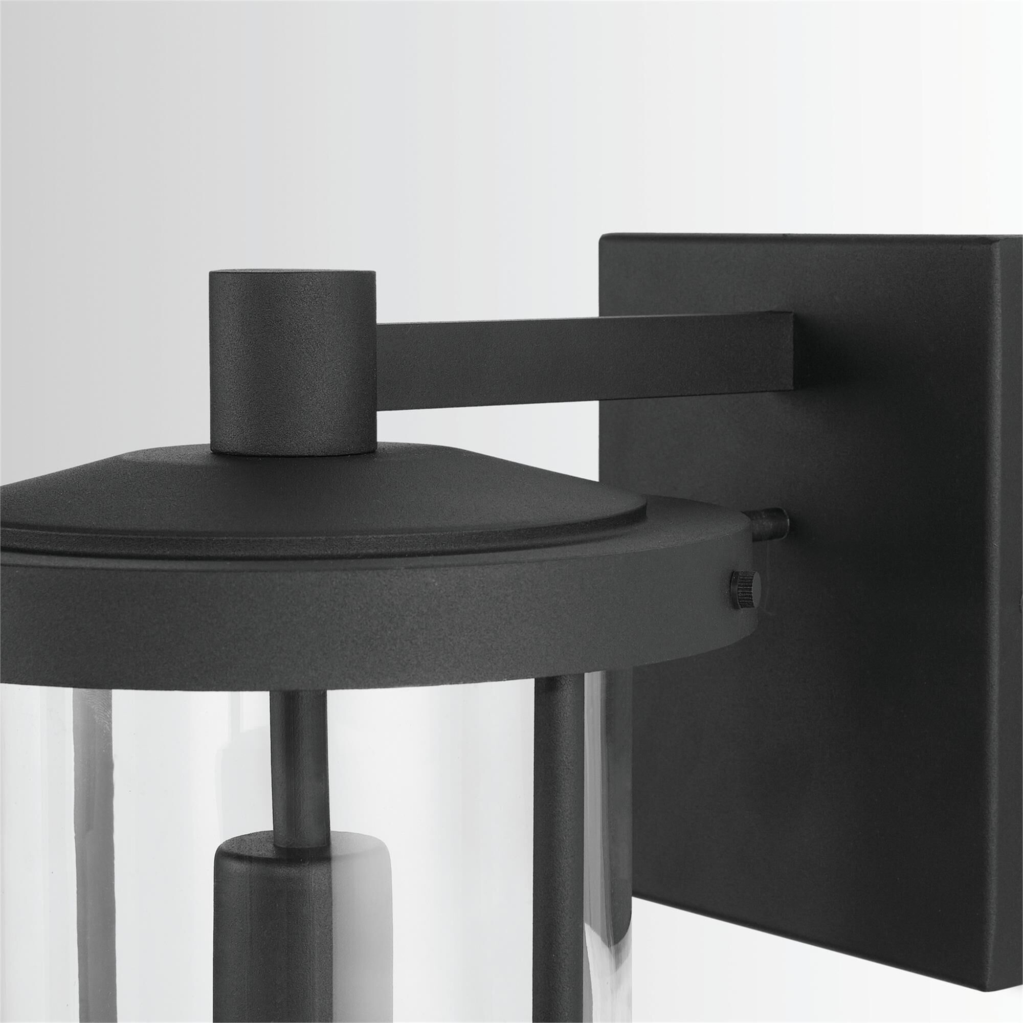 Shown in Black finish and Clear glass