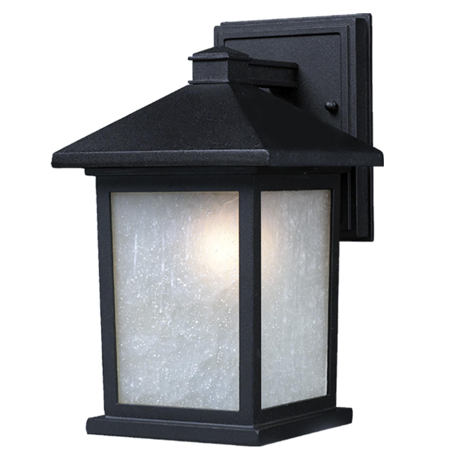 Shown in Black finish and Glass shade