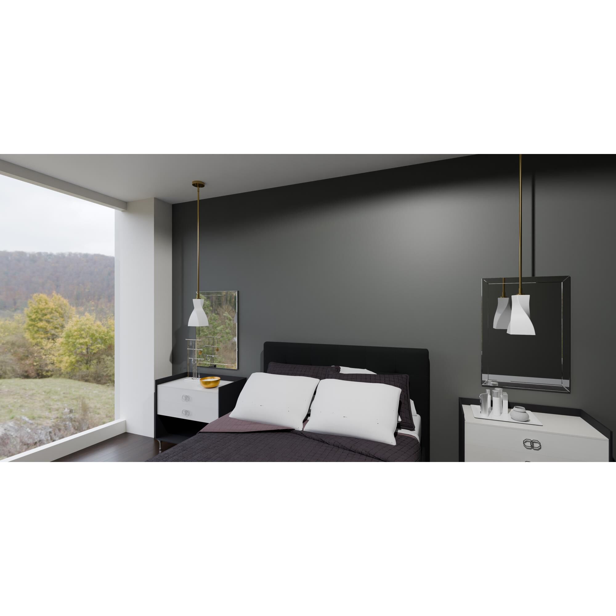 Shown in Brushed Gold finish and Opal Etched glass