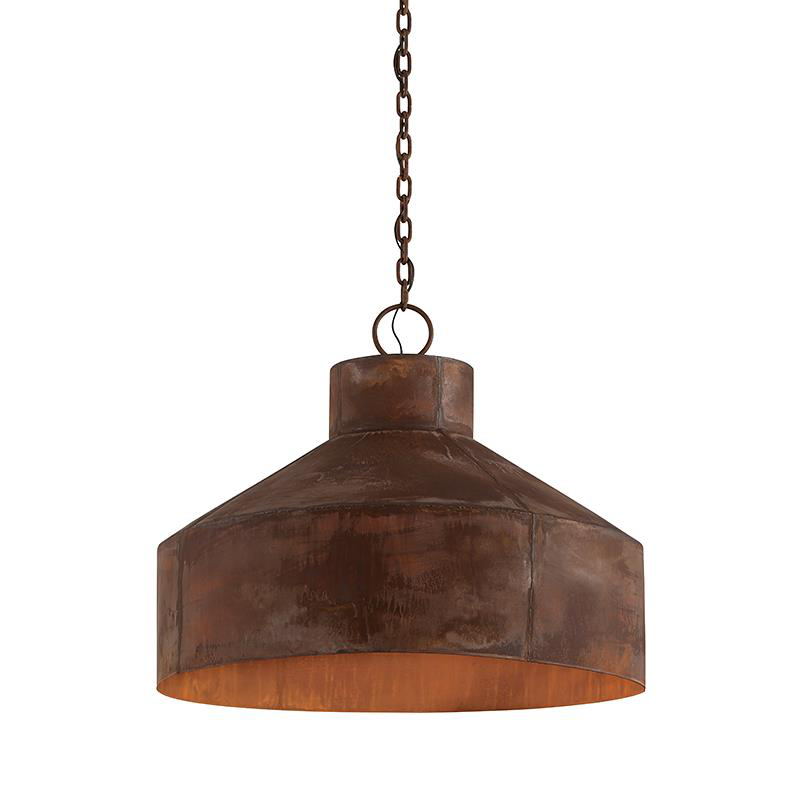 Shown in Rust Patina finish and Rust Patina glass and Metal shade