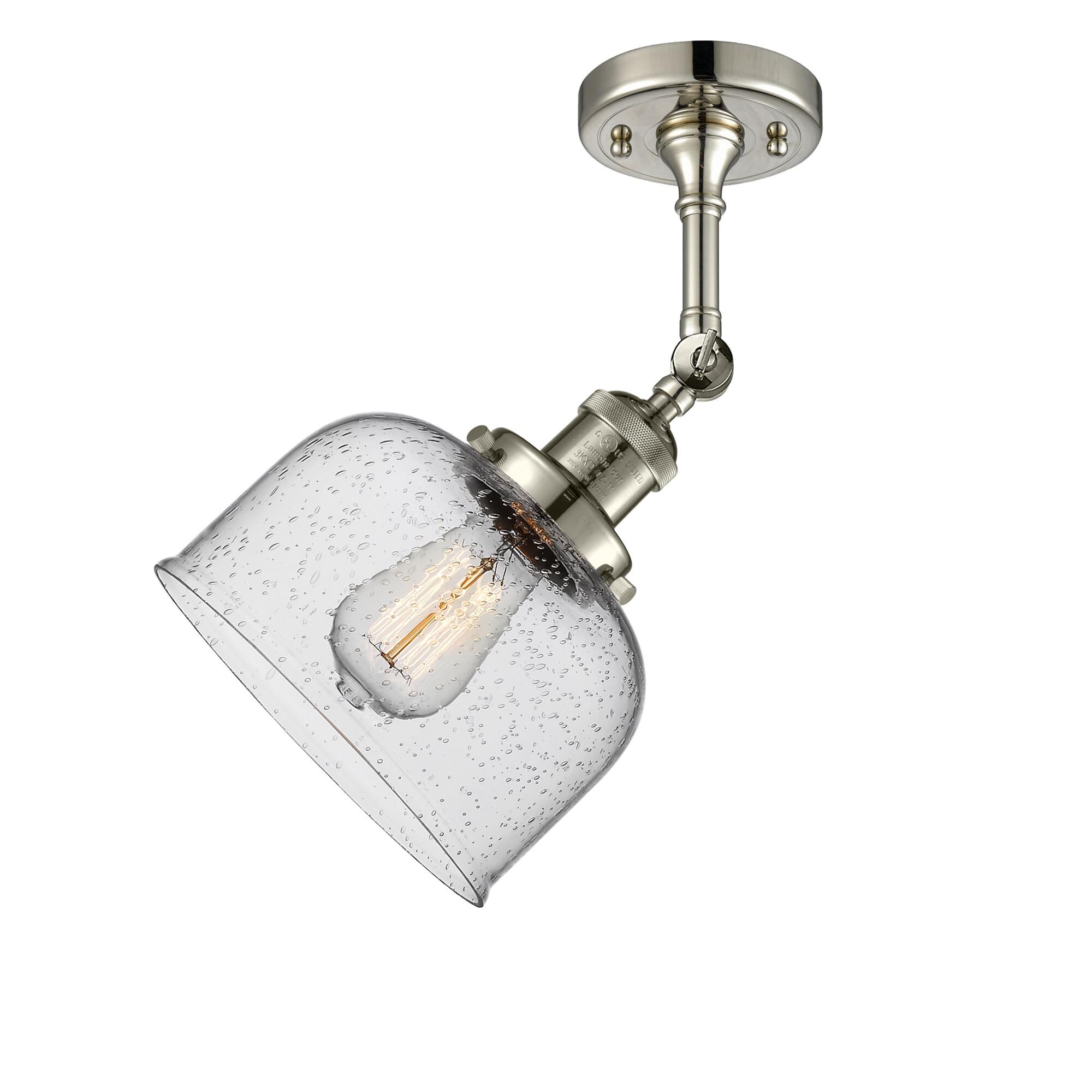 Shown in Polished Nickel finish and Seedy glass