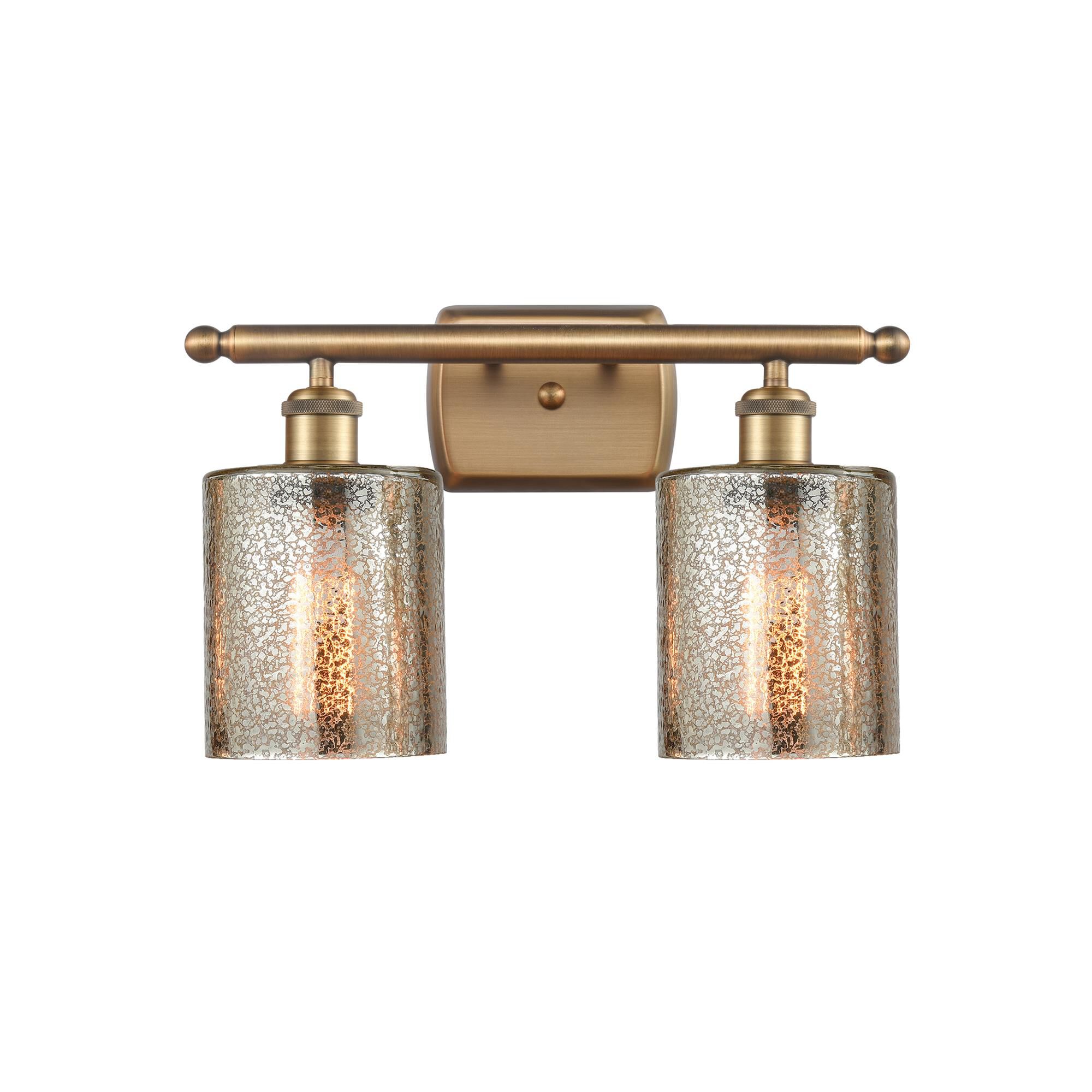 Shown in Brushed Brass finish and Drum glass and Glass shade
