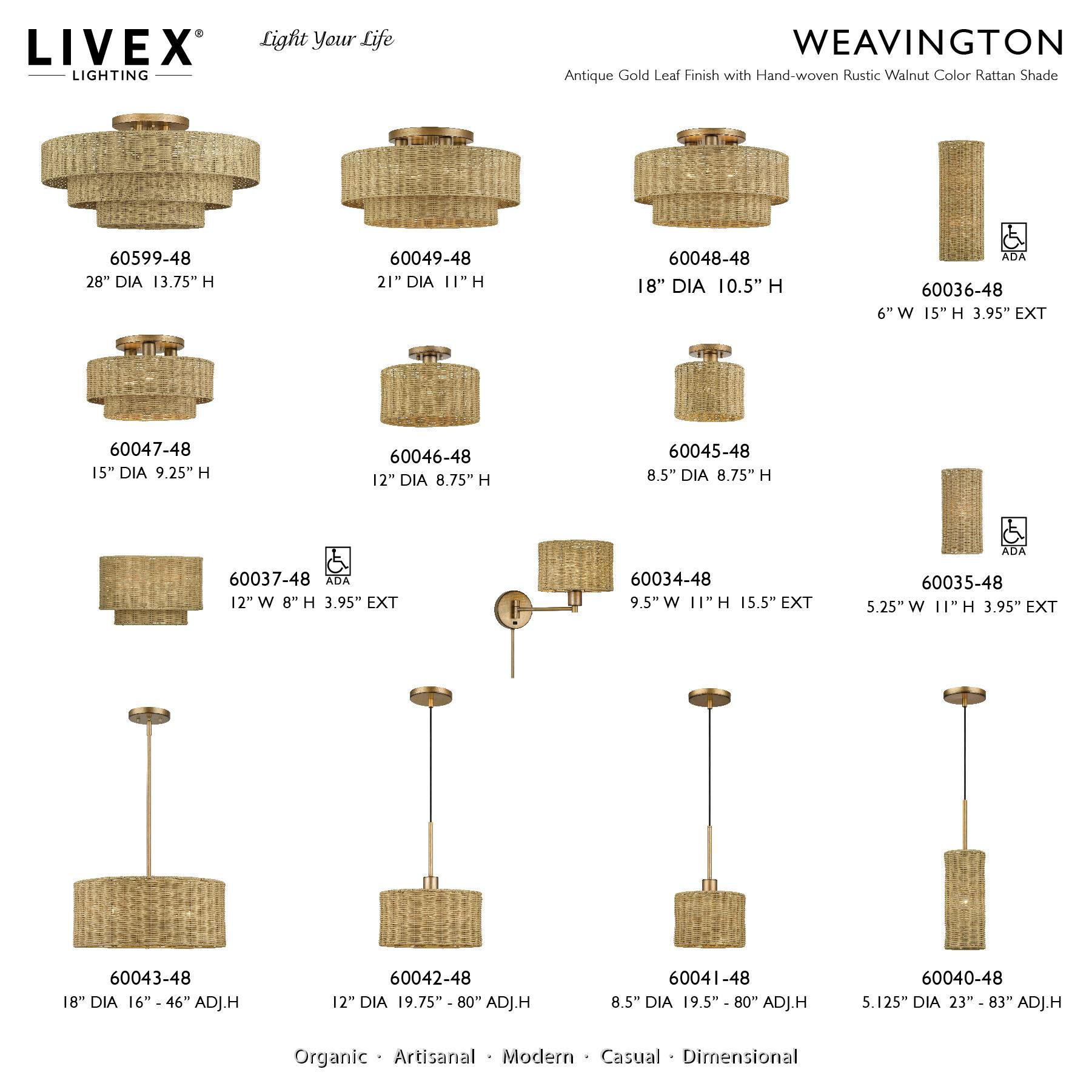 Weavington 12 Inch Mini Pendant by Livex Lighting