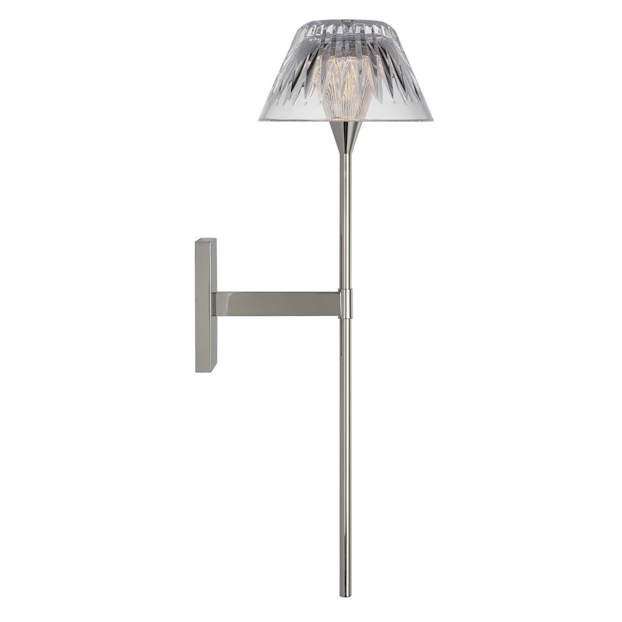 Shown in Polished Nickel finish and Clear crystal