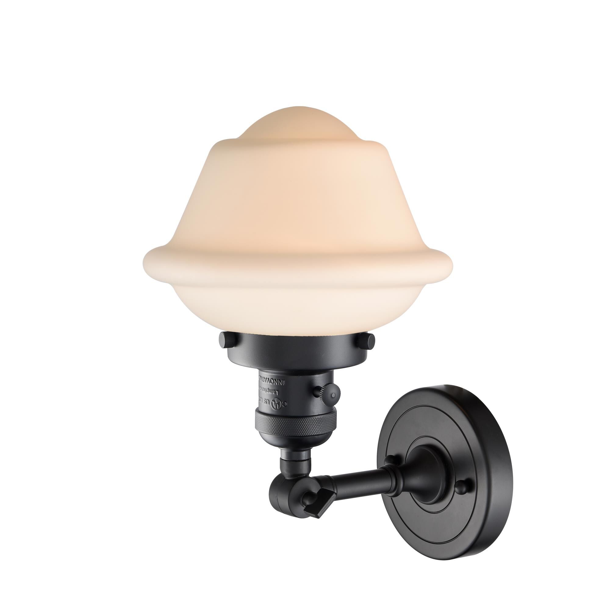 Shown in Matte Black finish and Matte White Cased glass and Switch on Socket accent