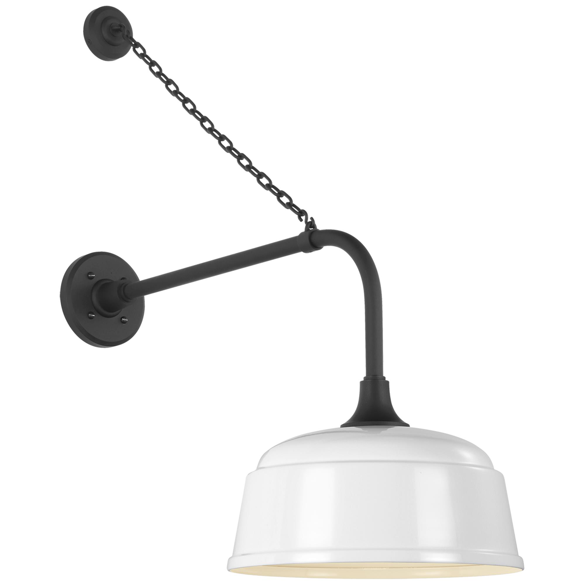 Shown in Matte Black finish and White shade