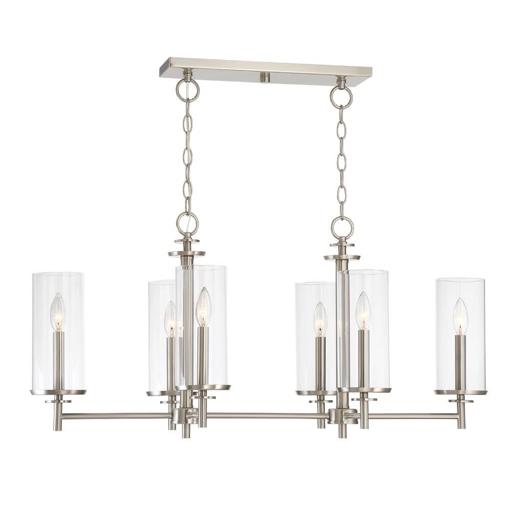 Shown in Satin Platinum finish and Clear glass and Clear Glass shade