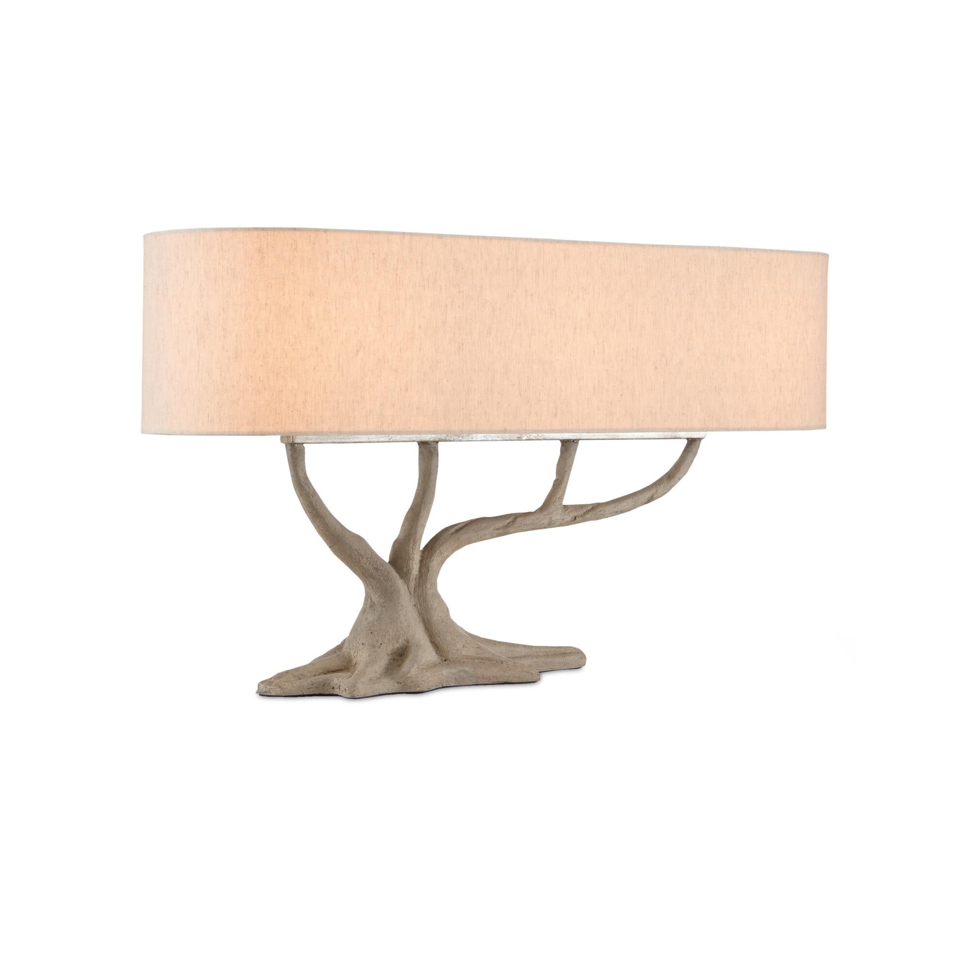 Shown in Concrete finish and Natural Linen shade