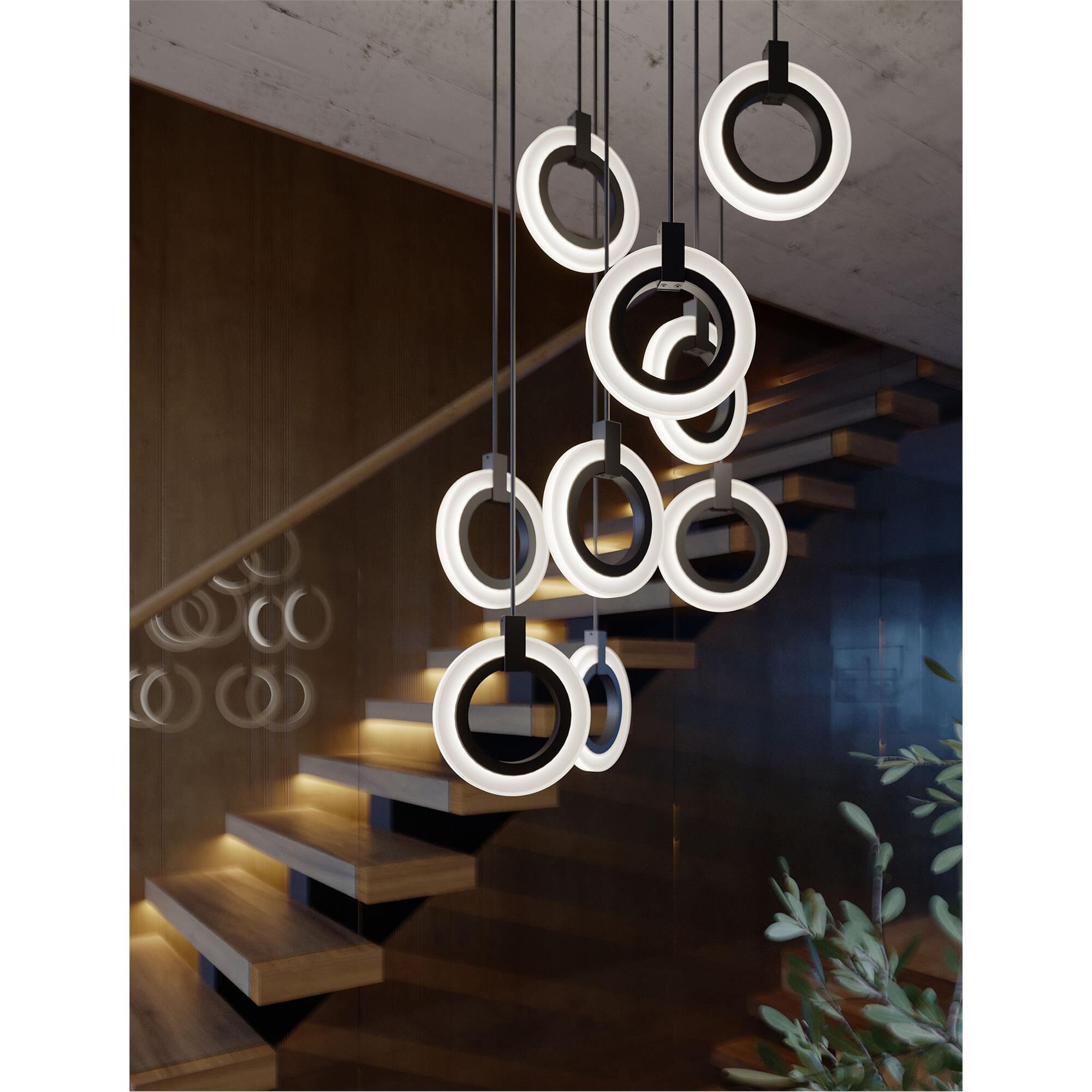 Shown in Black finish and Frosted glass