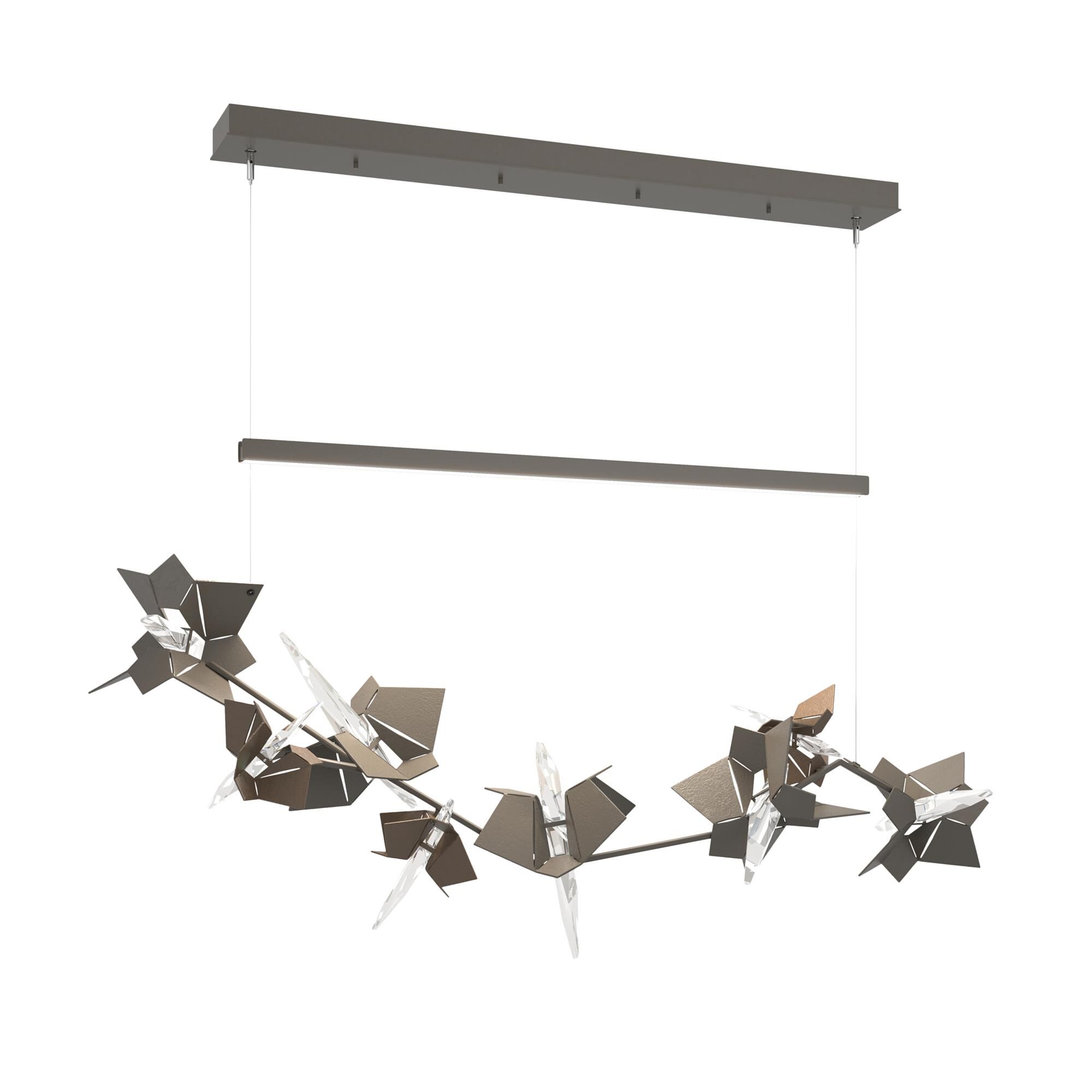 Shown in Dark Smoke finish and Swarovski crystal and Dark Smoke glass and Bronze accent