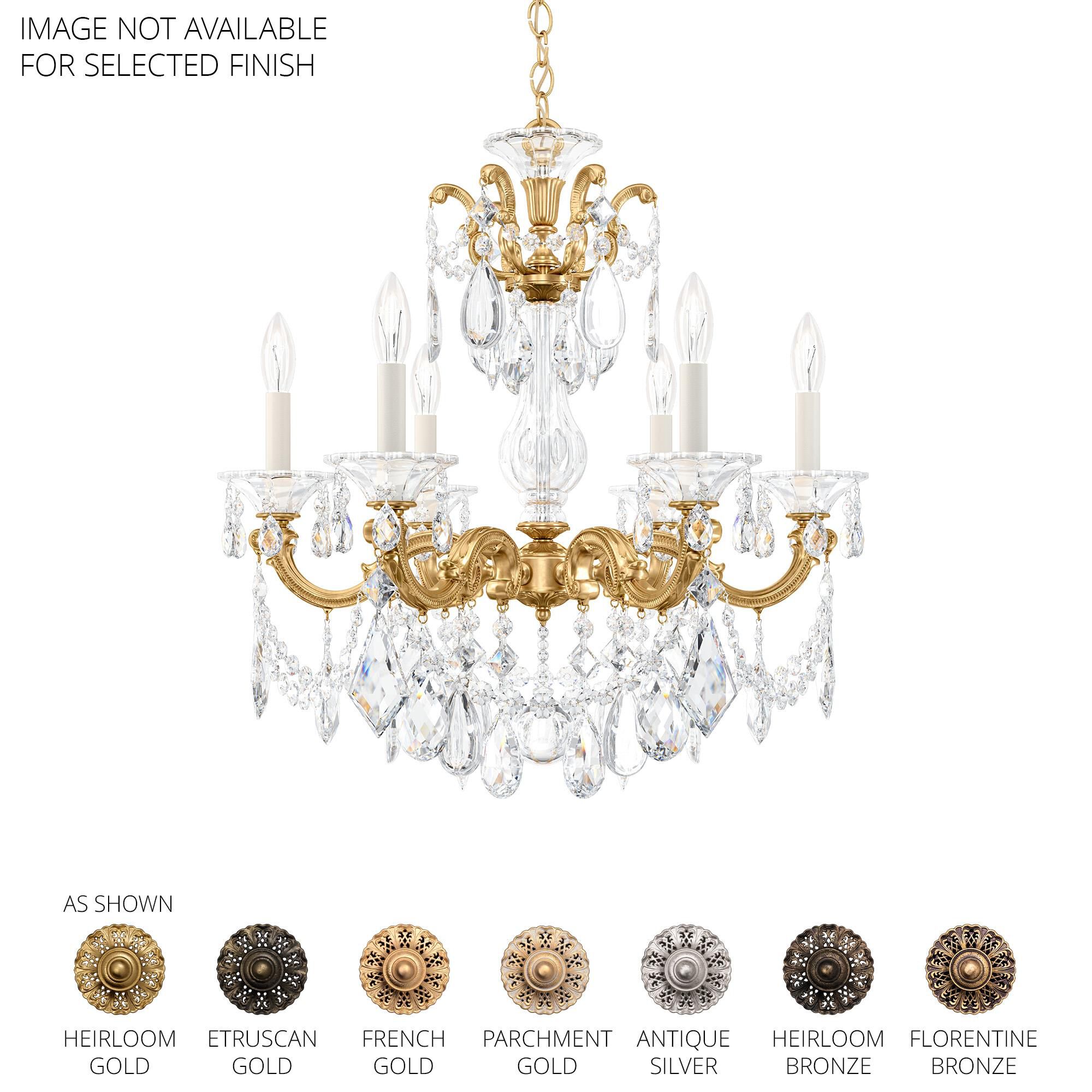 Shown in Etruscan Gold finish and Clear Radiance crystal