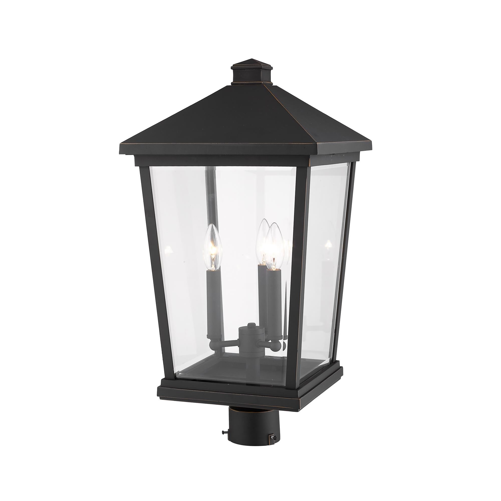 Shown in Oil Rubbed Bronze finish and Glass shade