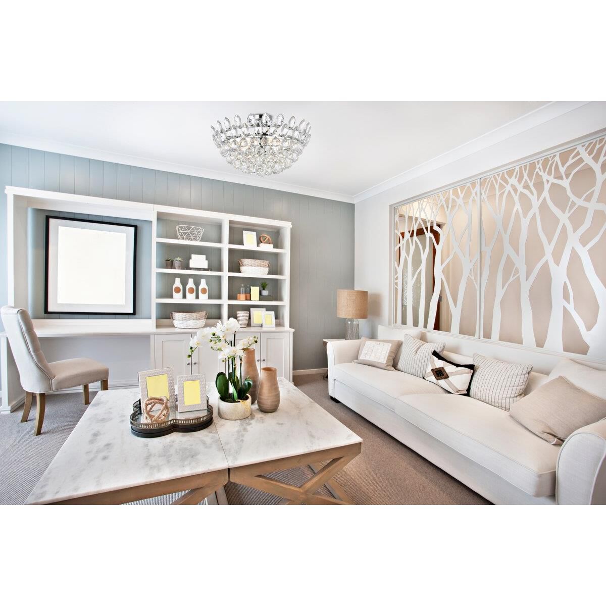 Emilia 20 Inch 5 Light Flush Mount by Elegant Lighting