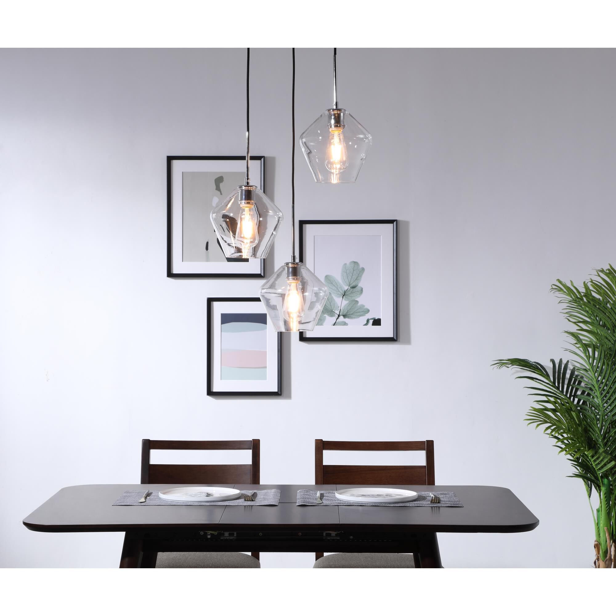 Gene 18 Inch 3 Light Multi Light Pendant by Elegant Lighting
