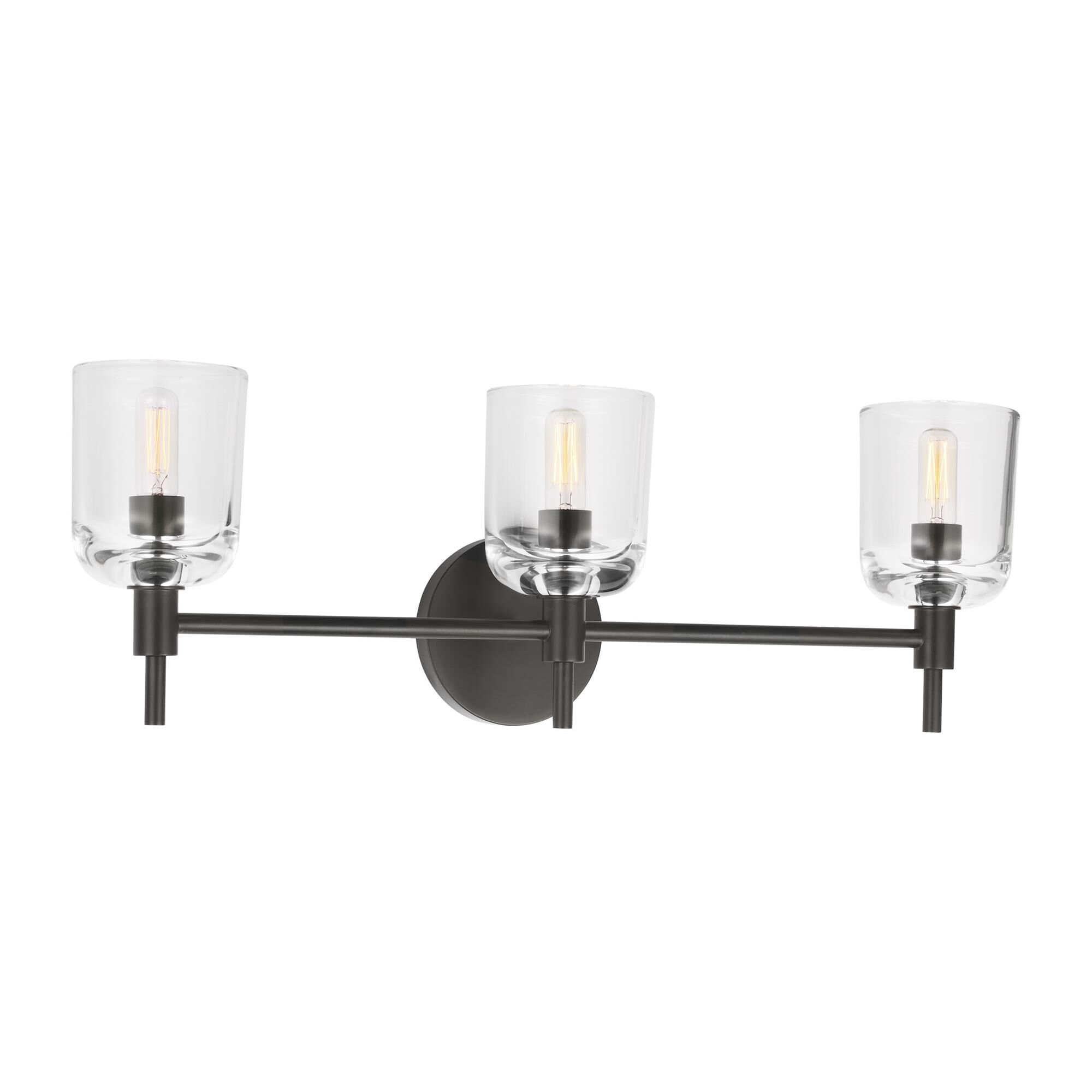 Shown in Aged Iron finish and Clear glass