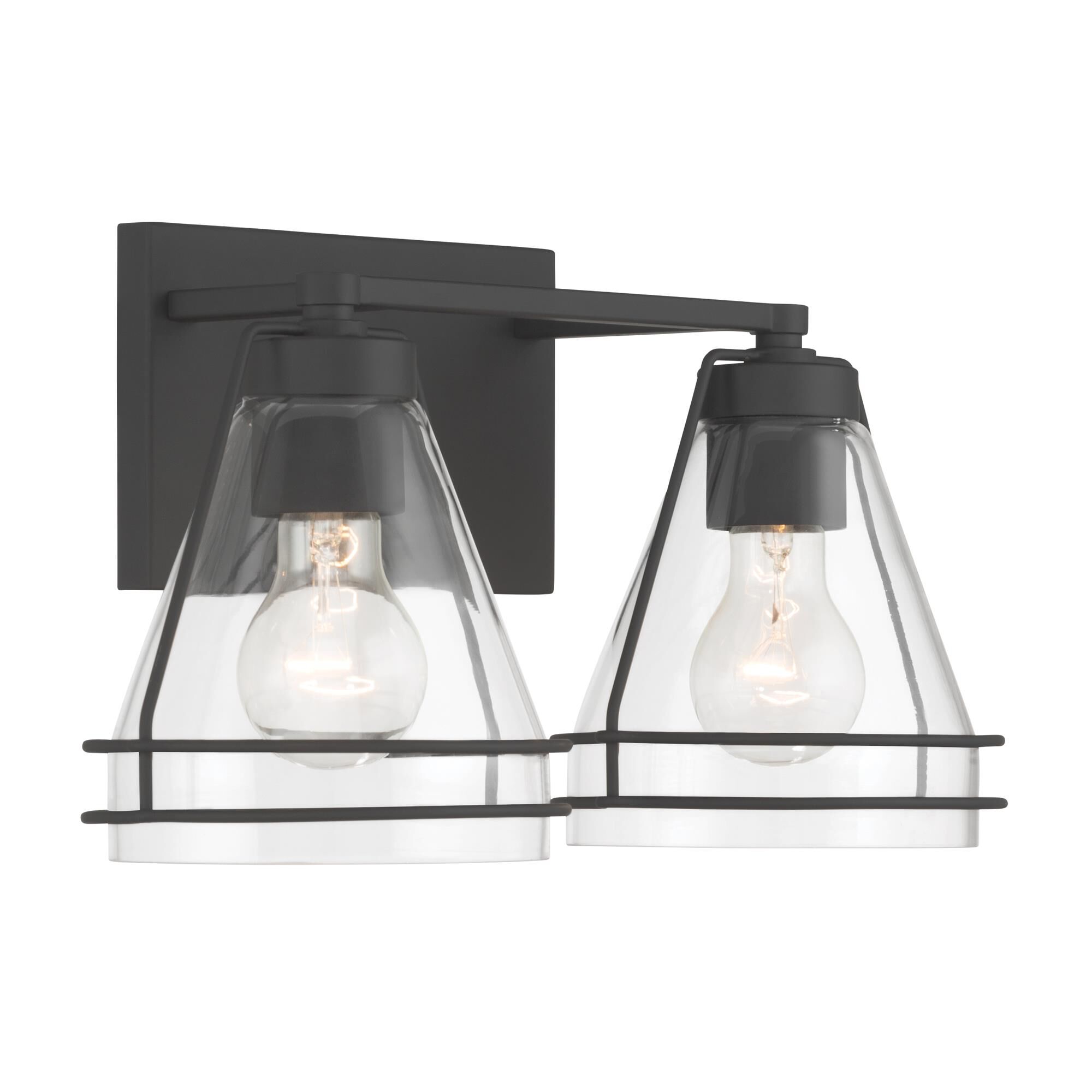 Shown in Dark Matte Black finish and Clear glass