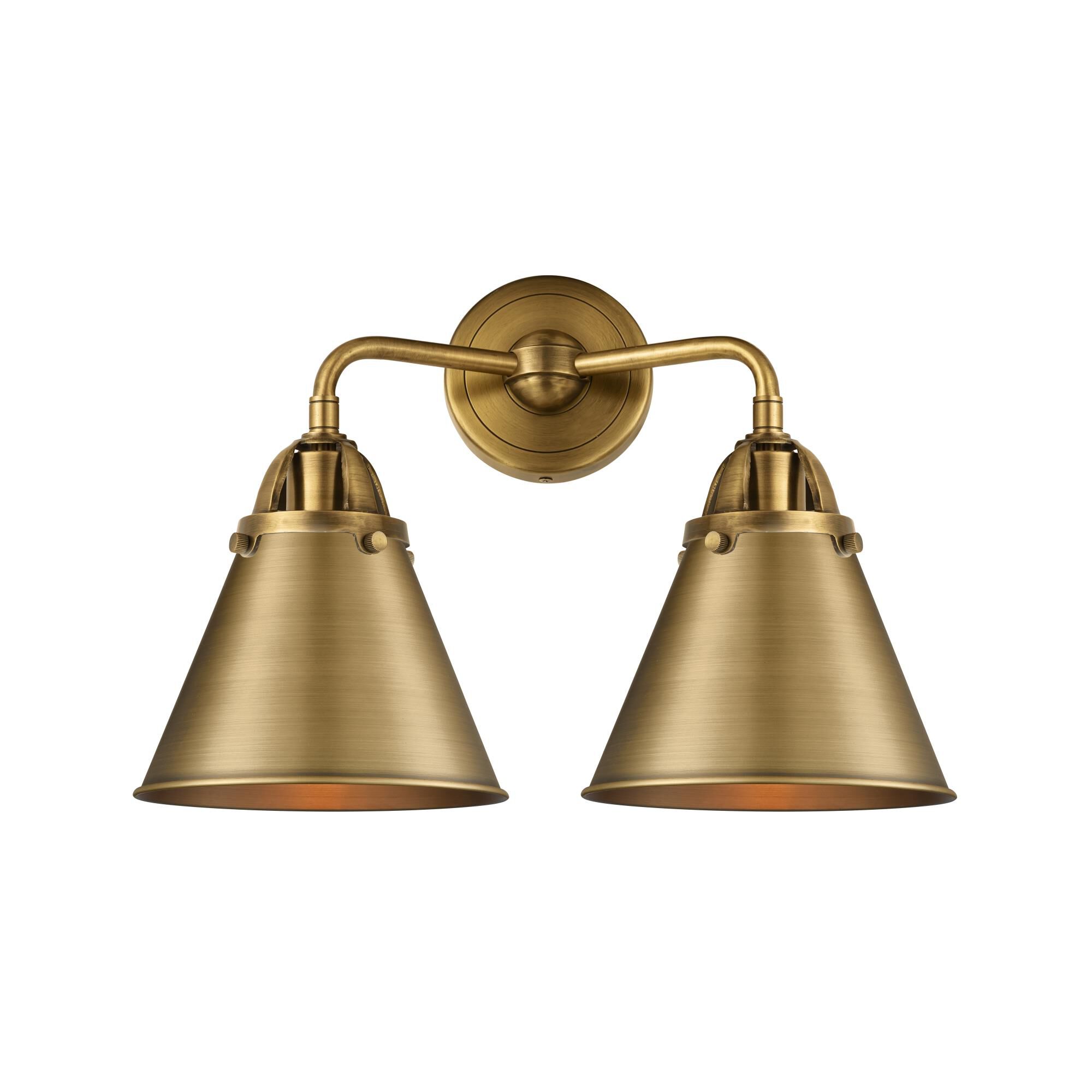 Shown in Brushed Brass finish and No Glass glass and Brushed Brass Appalachian shade