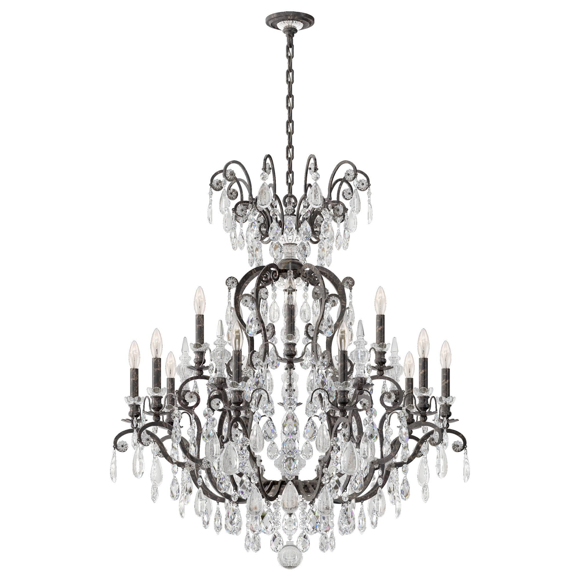 Shown in Heirloom Bronze finish and Clear Rock crystal