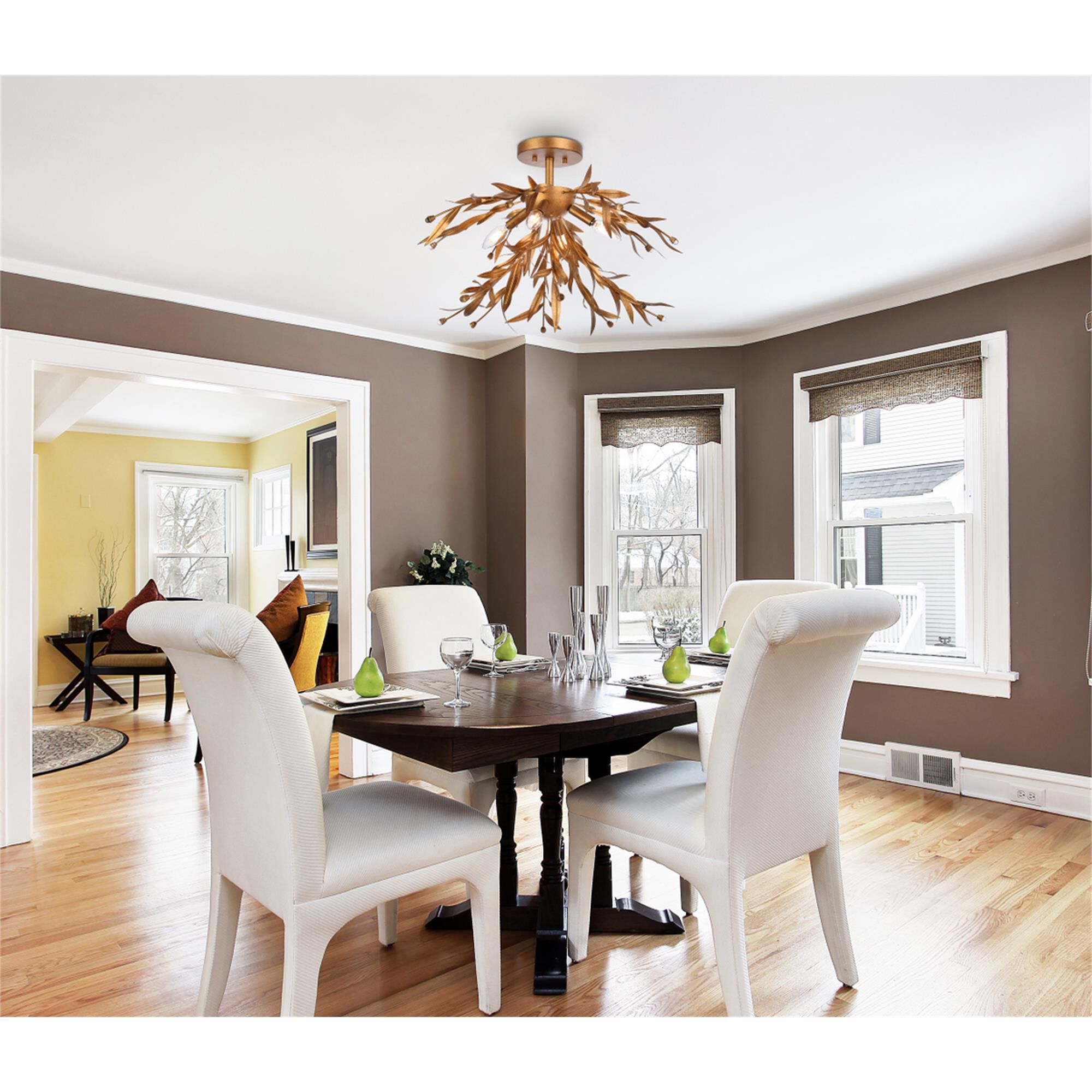 Priscilla 23 Inch 4 Light Semi Flush Mount by Elegant Lighting