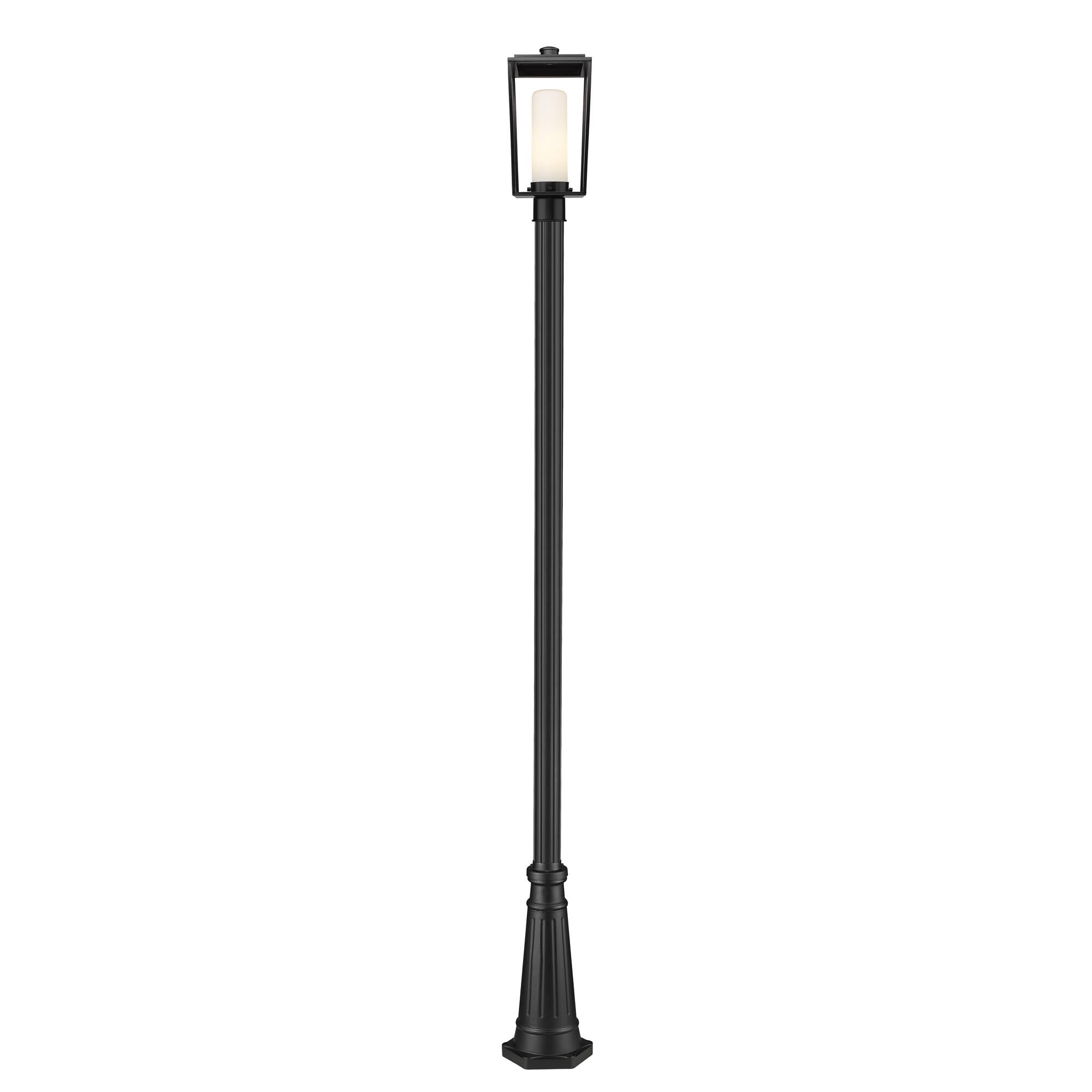 Shown in Black finish and Glass shade