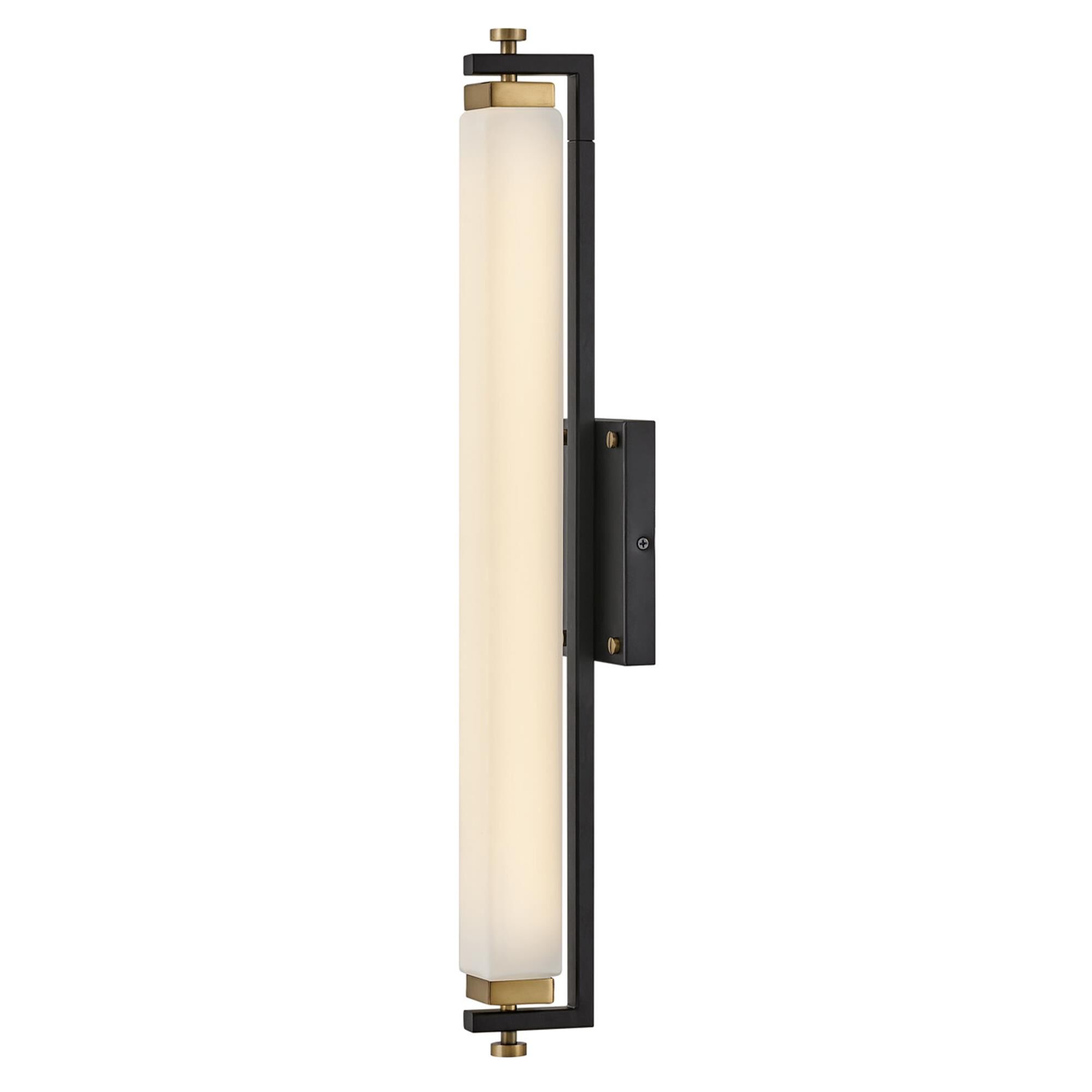 Shown in Black with Heritage Brass Accentss finish and Etched Opal glass