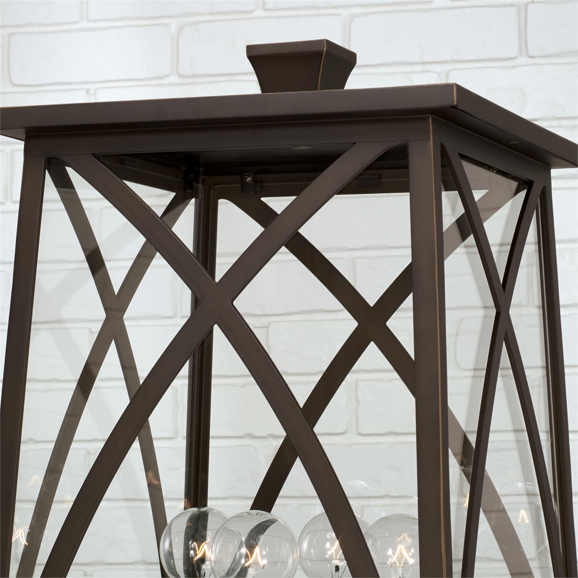 Shown in Oiled Bronze finish and Clear glass