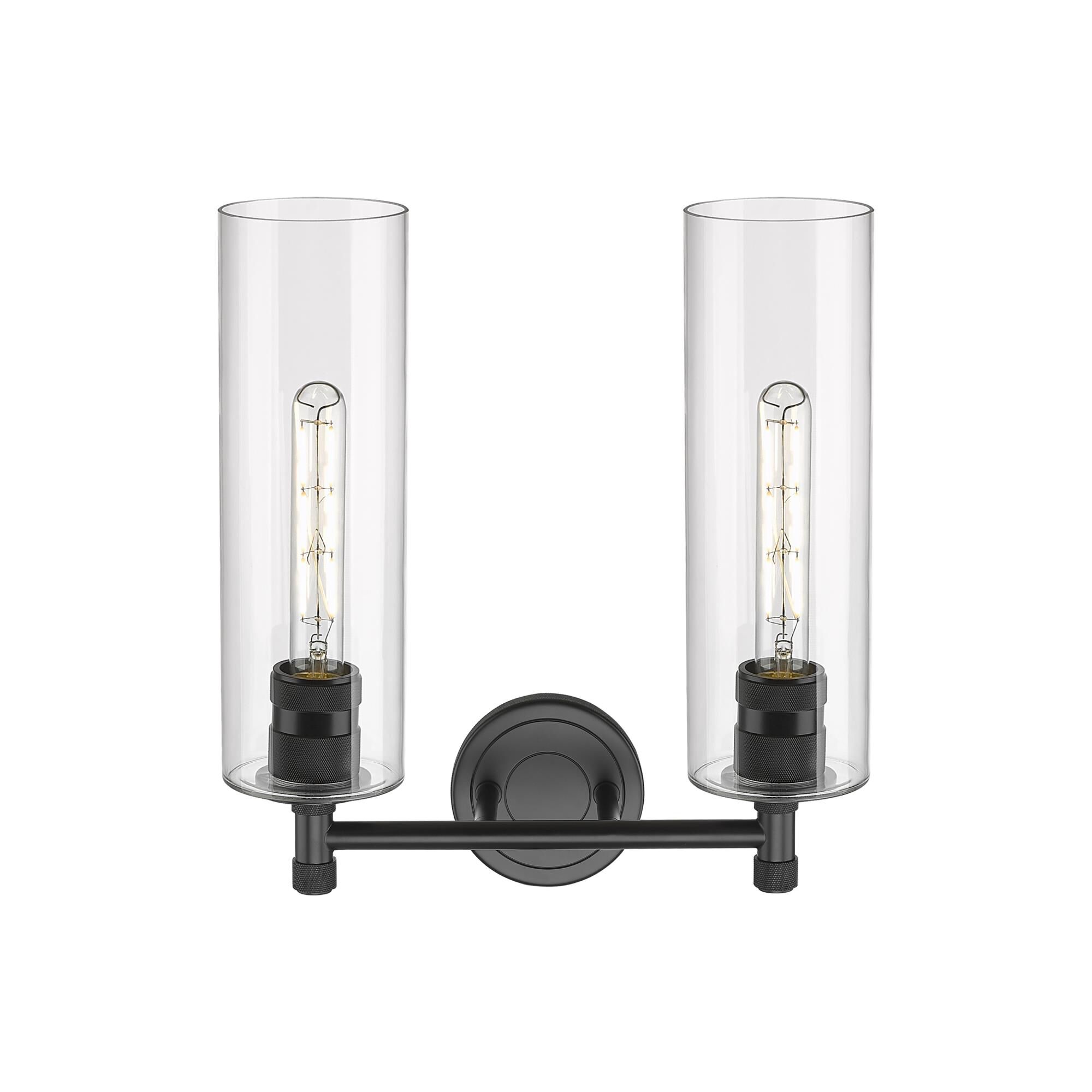 Shown in Matte Black finish and Clear glass