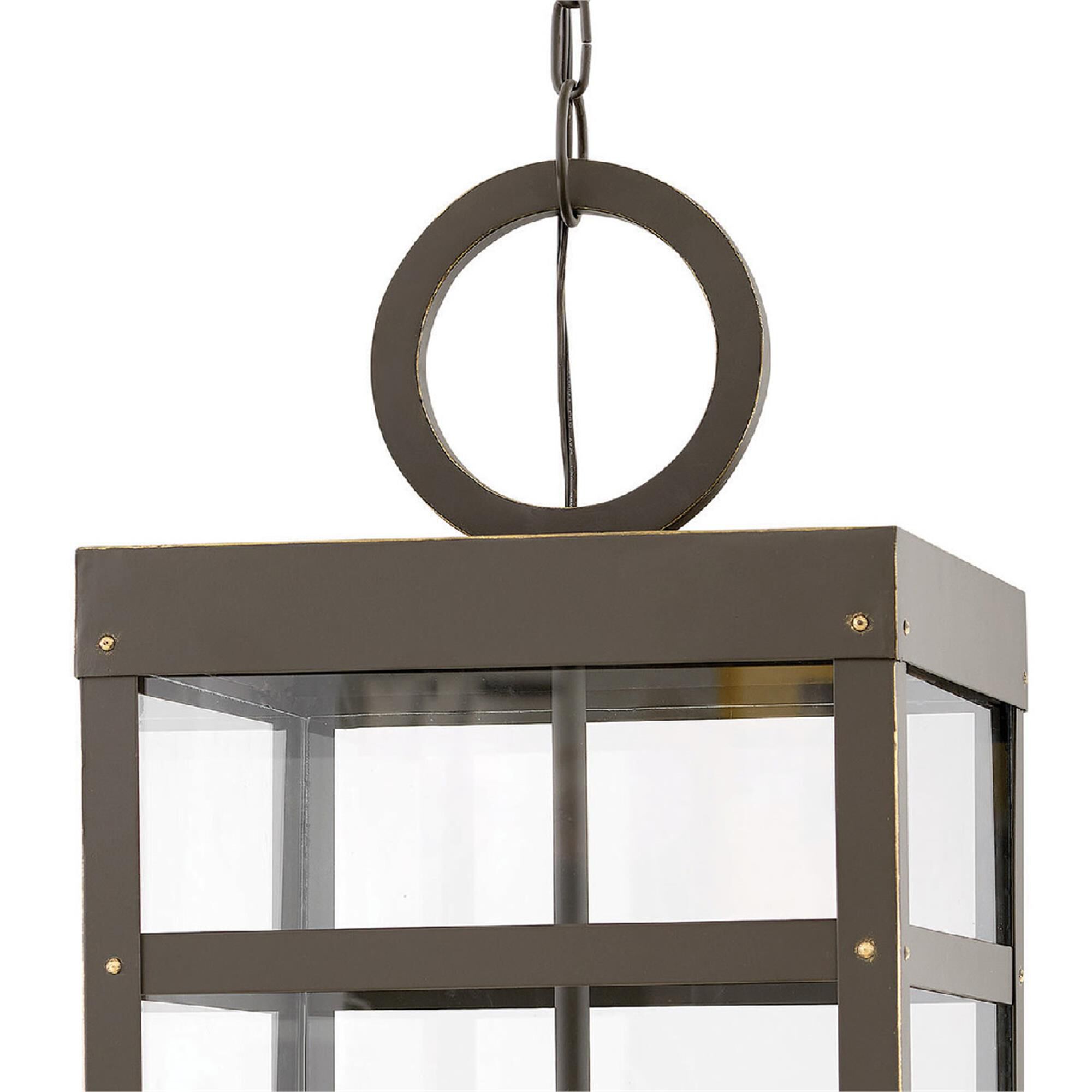 Shown in Oil Rubbed Bronze finish and Clear glass