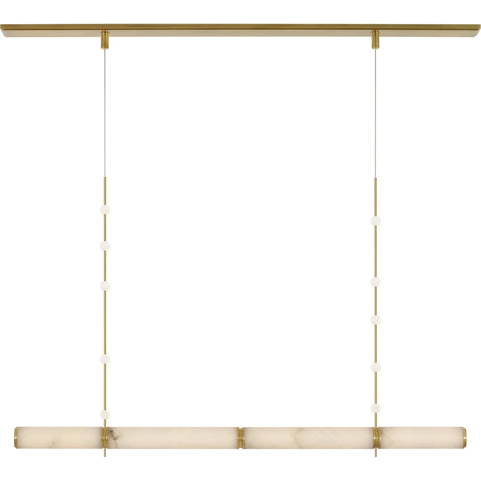 Shown in Antique-Burnished Brass finish and Alabaster shade