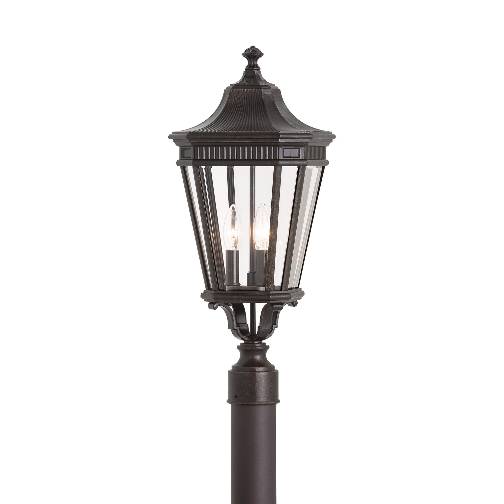 Shown in Grecian Bronze finish and Clear Beveled Panels glass