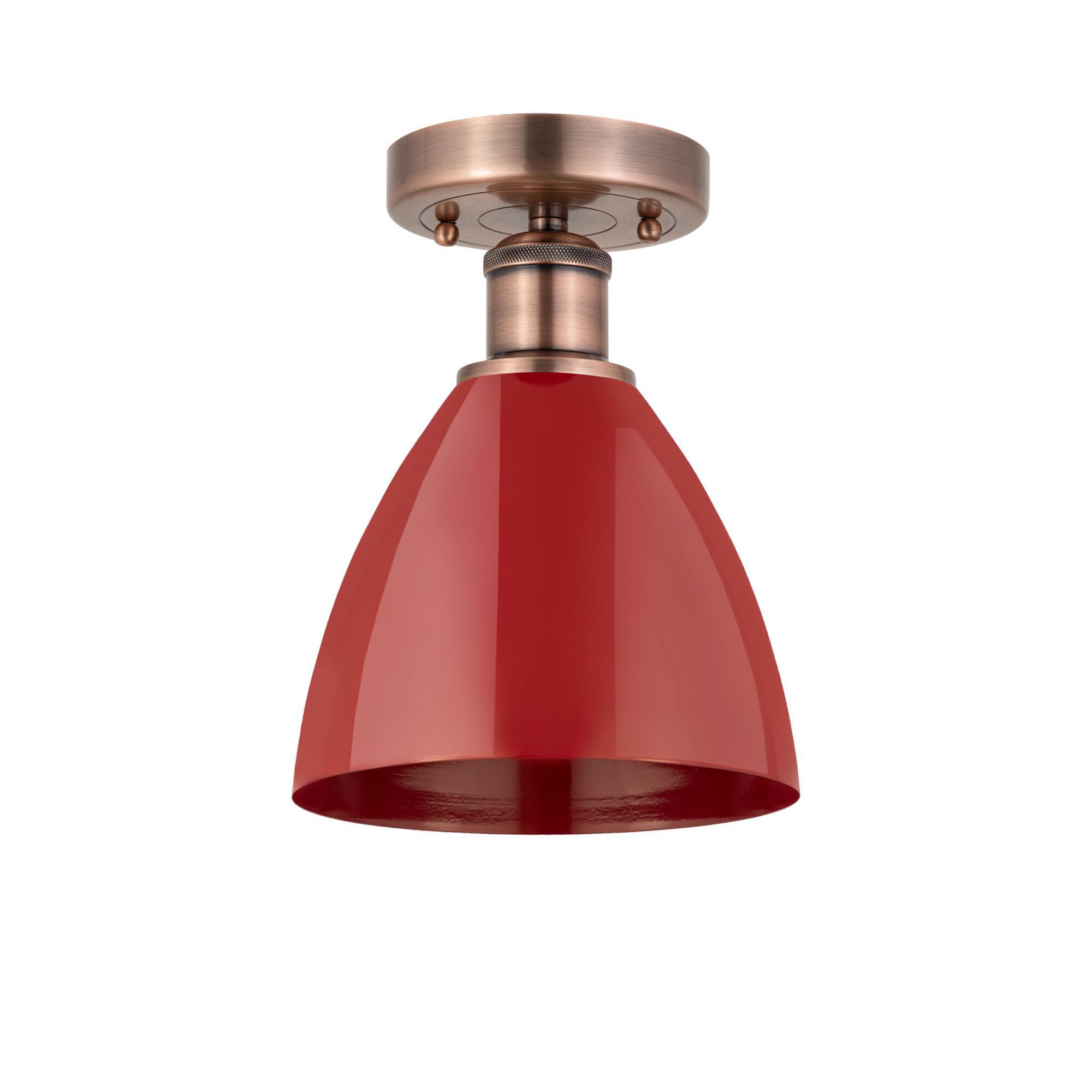 Shown in Antique Copper finish and Red shade