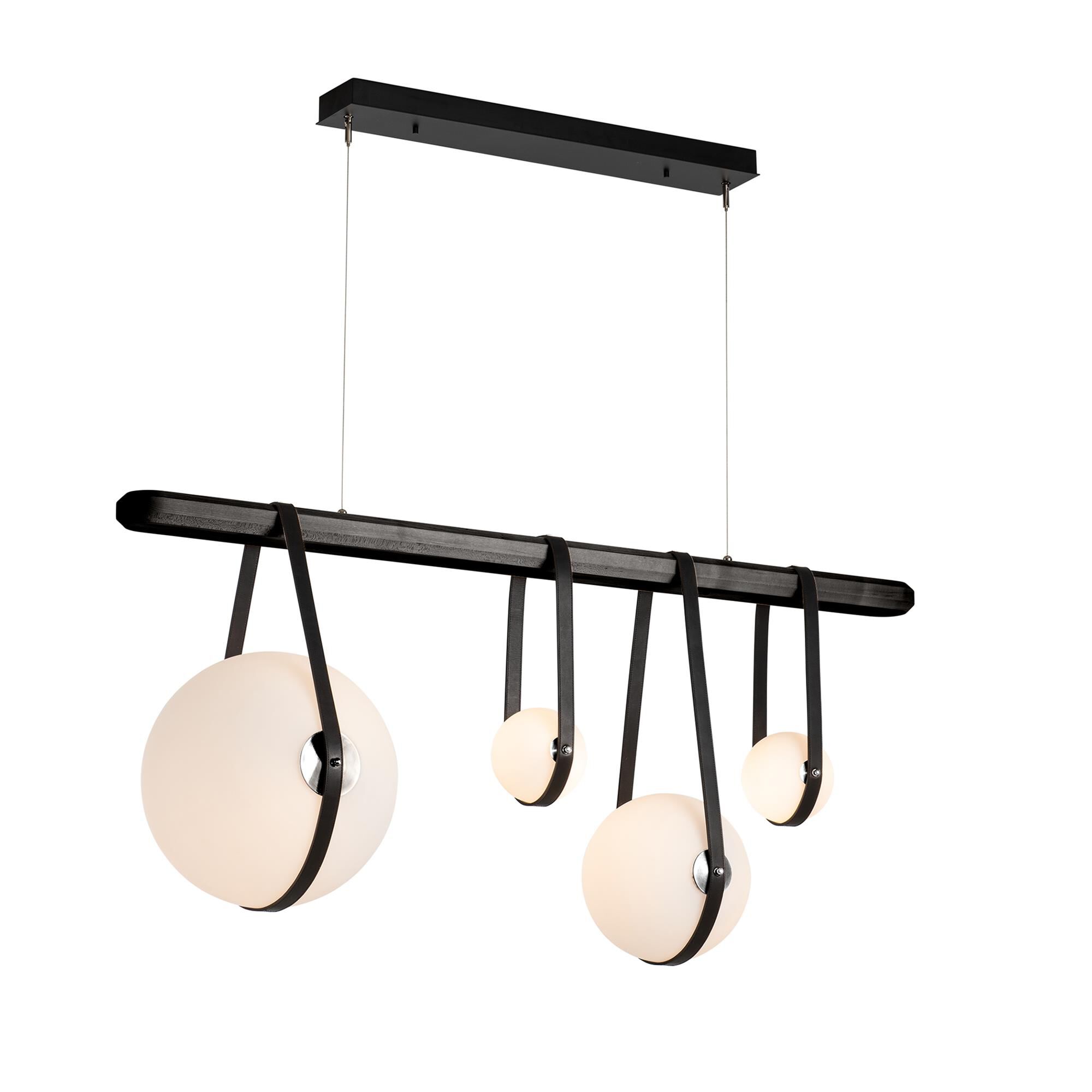 Shown in Black finish and Opal glass and Polished Nickel accent