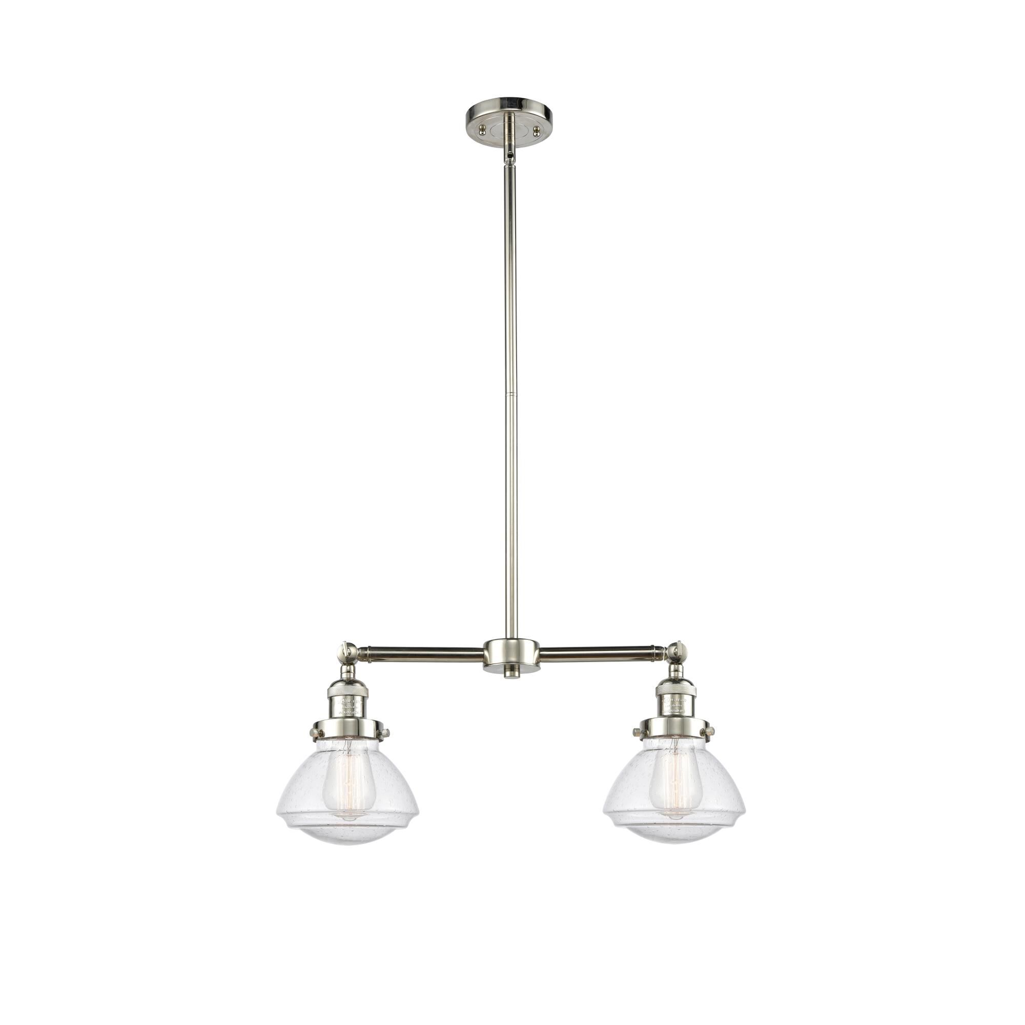Shown in Polished Nickel finish and Bell glass and Glass shade