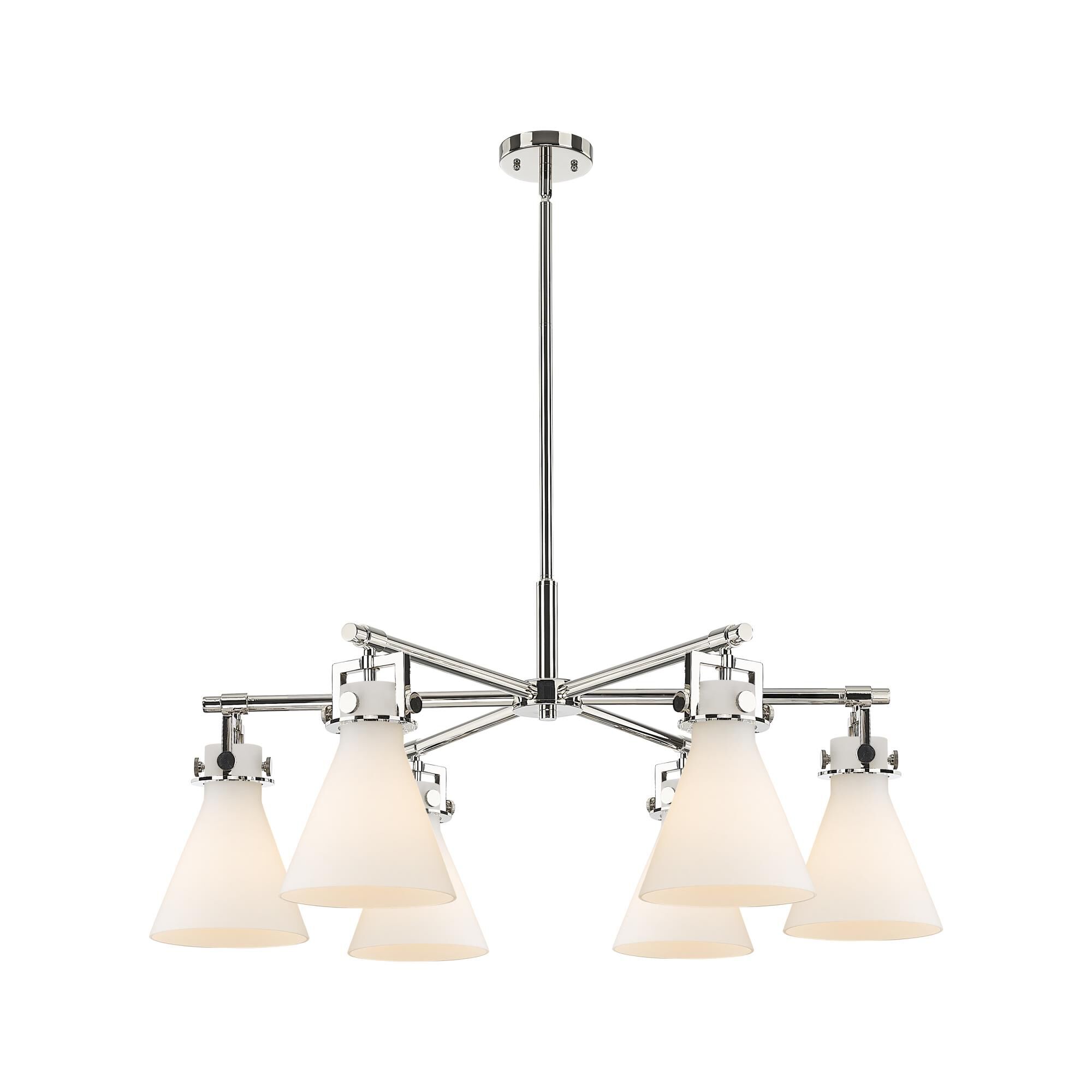 Shown in Polished Nickel finish and White shade