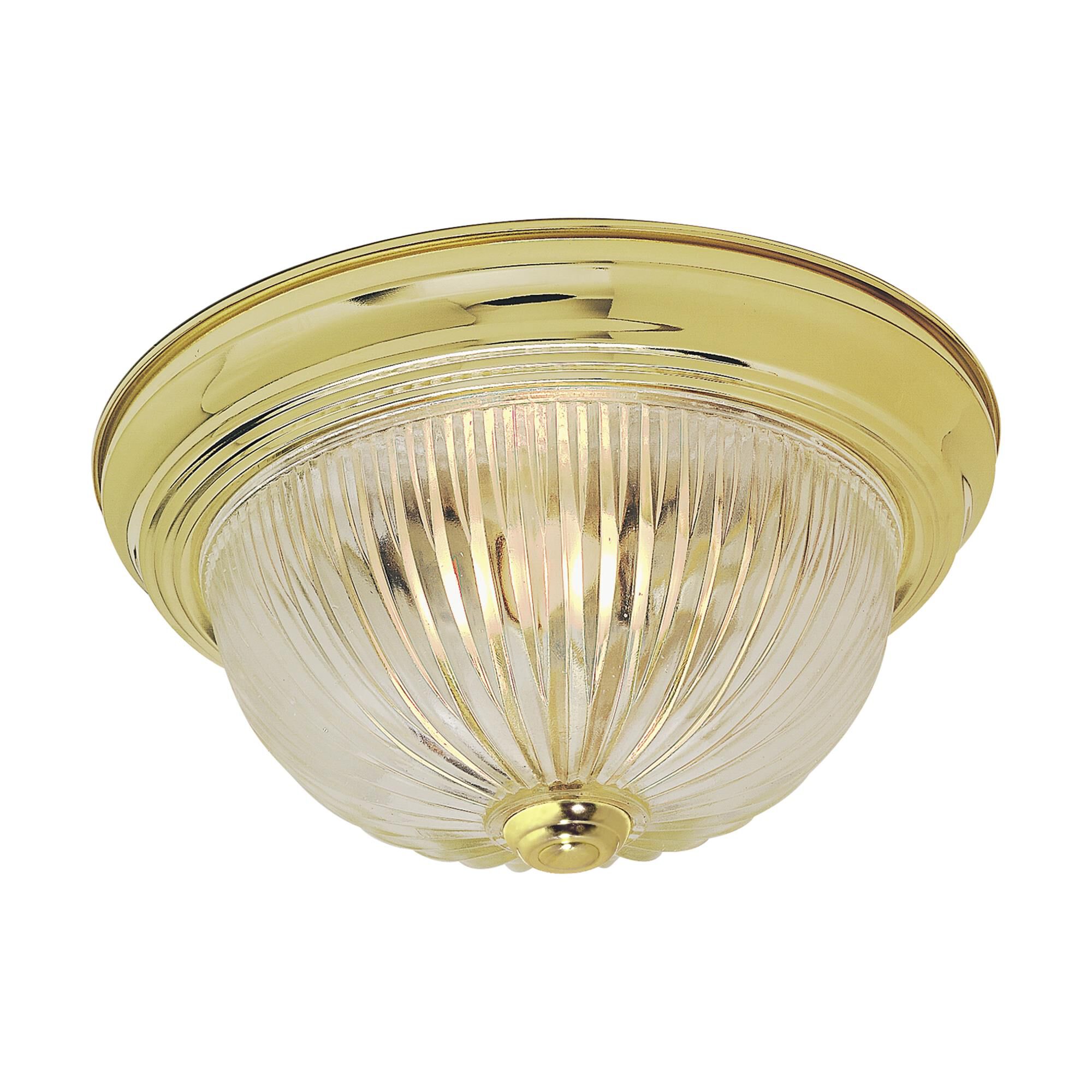 Shown in Polished Brass finish and Clear Ribbed glass