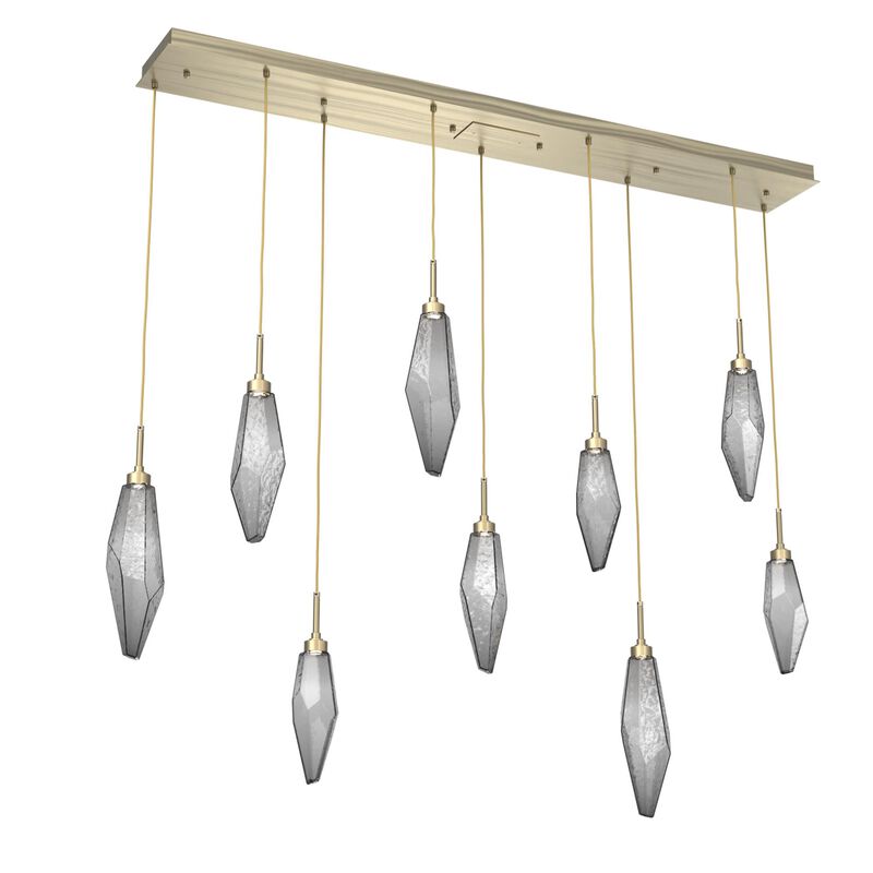 Rock Crystal Linear Suspension Light by Hammerton Studio