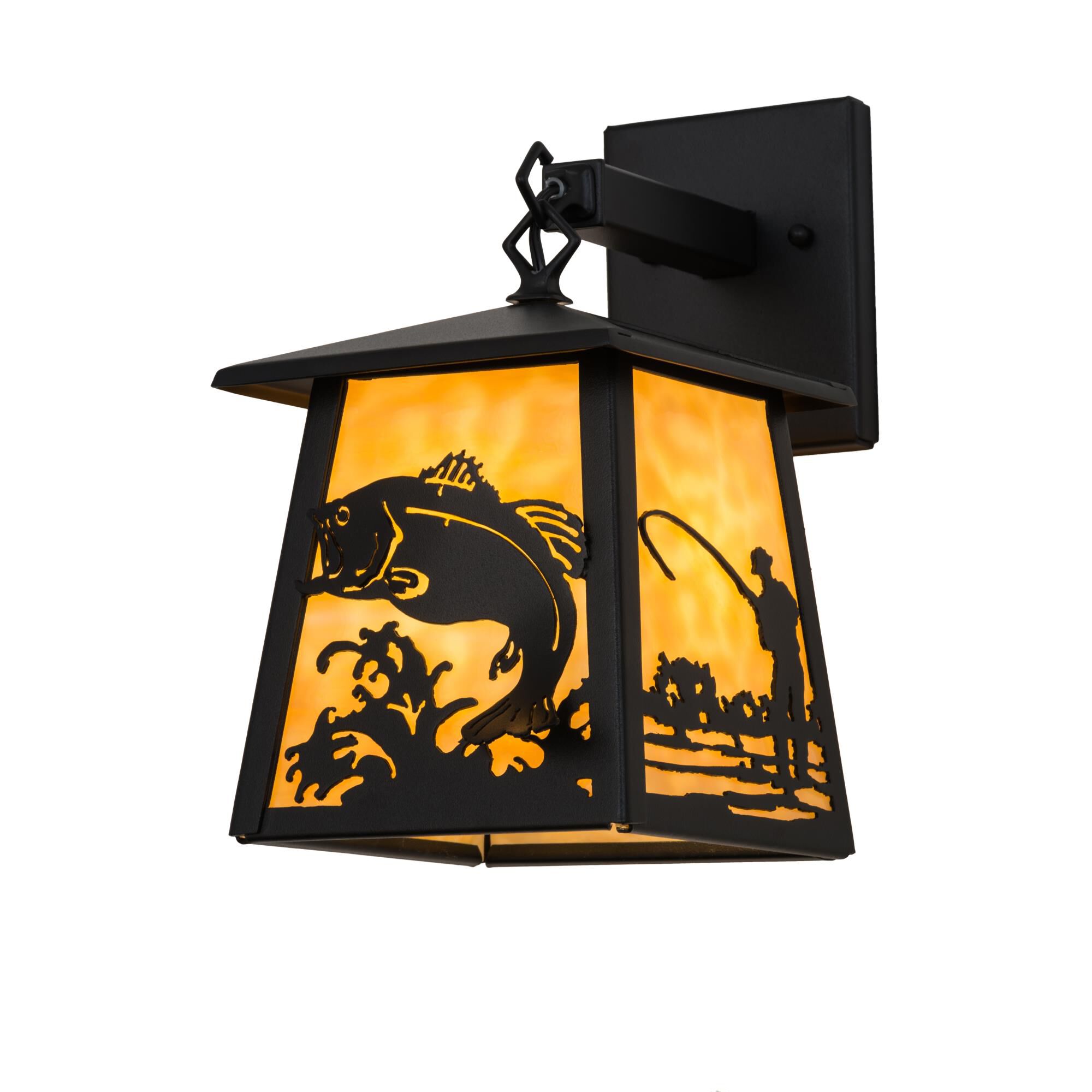 Fly Fishing Creek Bass 12 Inch Wall Sconce by Meyda Lighting