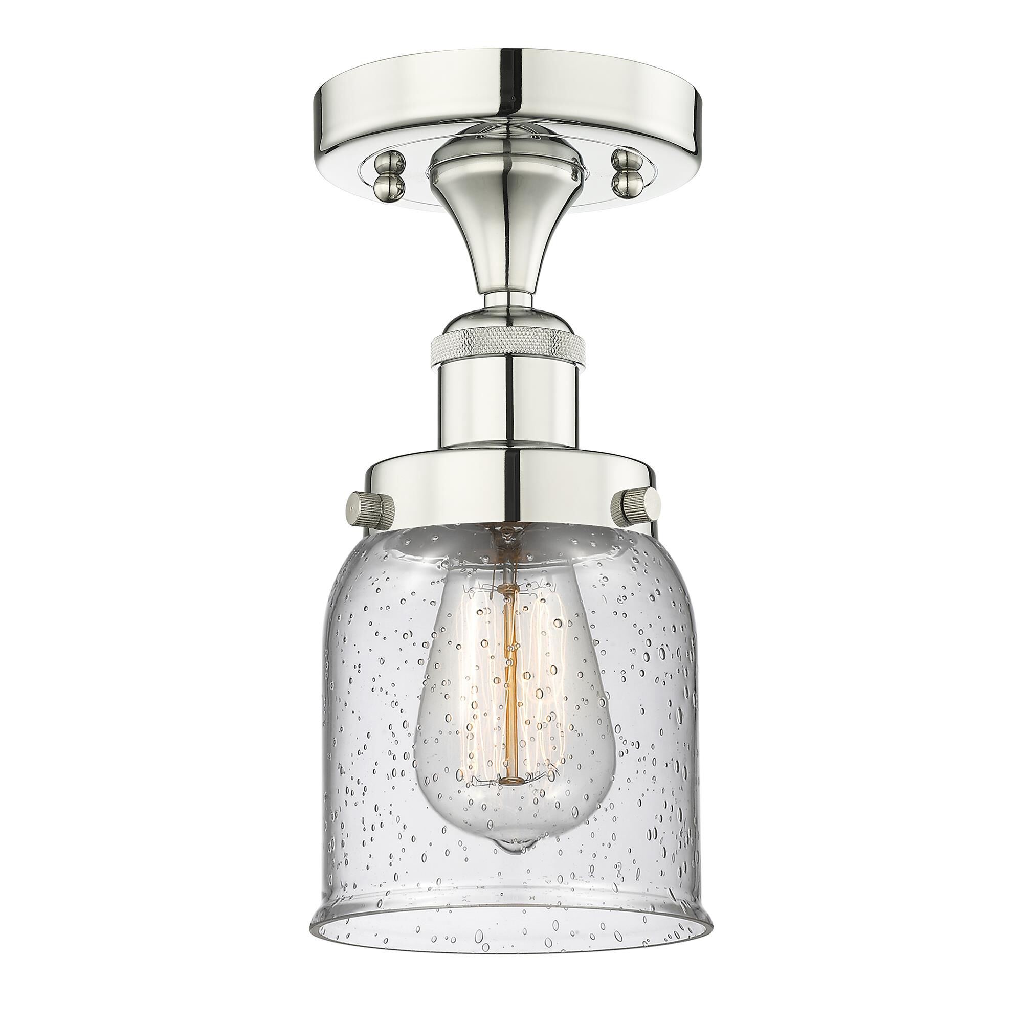 Shown in Polished Nickel finish and Seedy glass